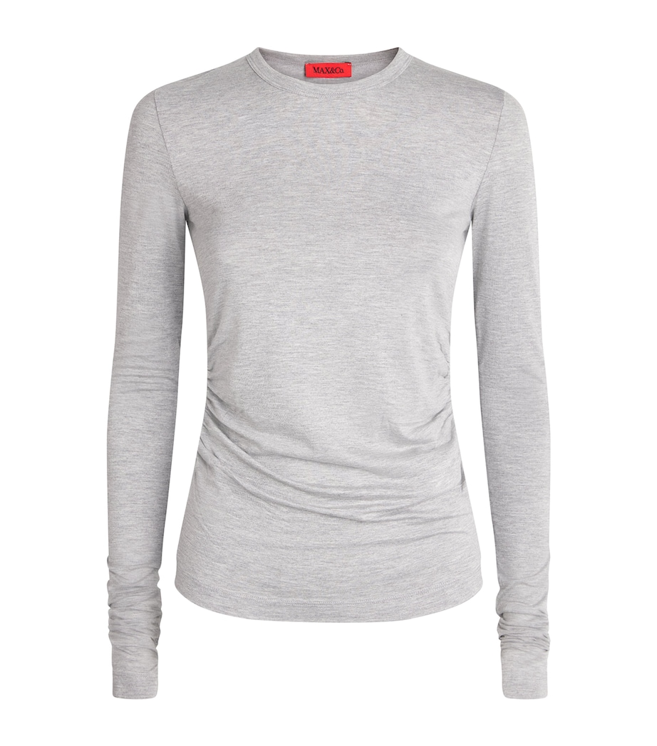 Draped Long-Sleeve T-Shirt MELANGE GREY Image 1
