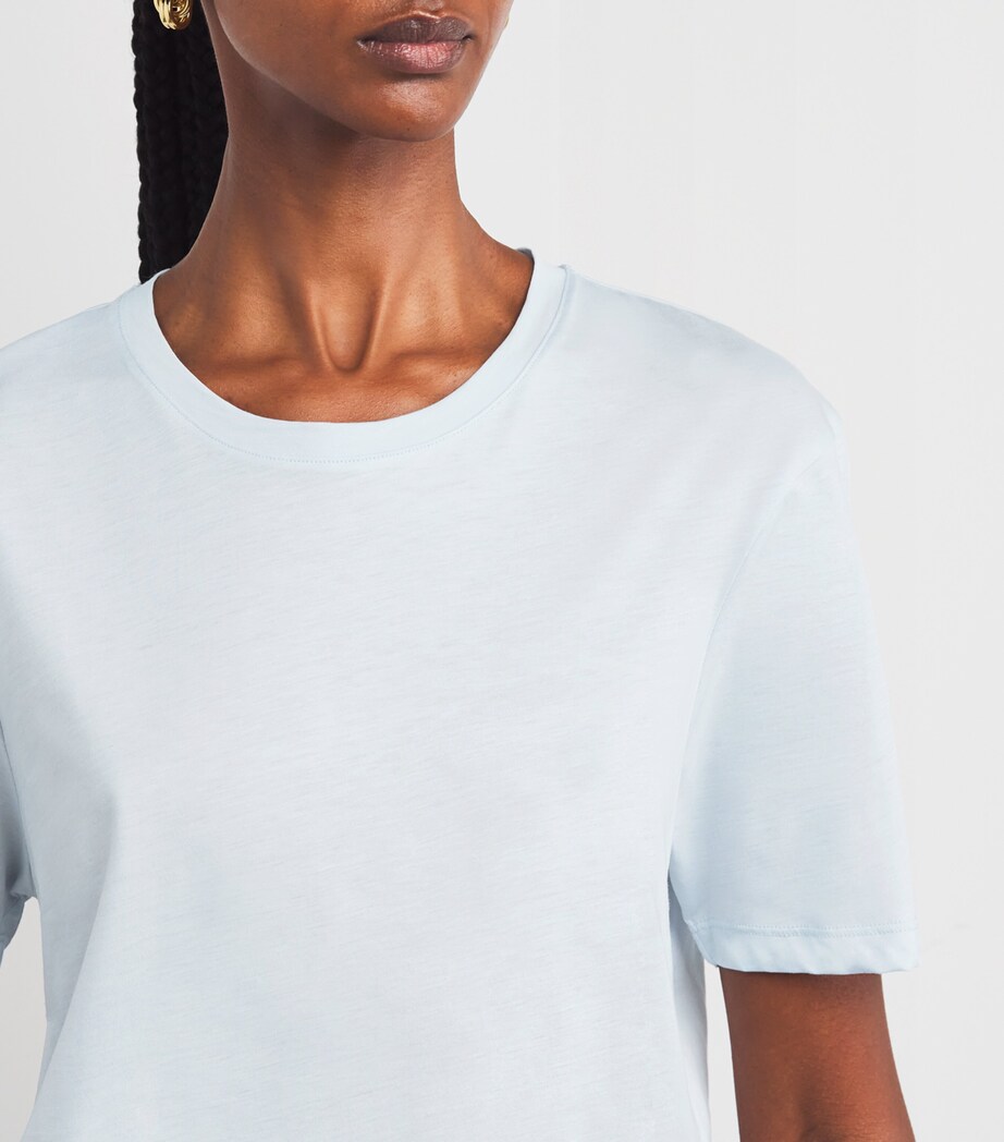 Cotton-Silk T-Shirt OXFORD BLUE Image 6