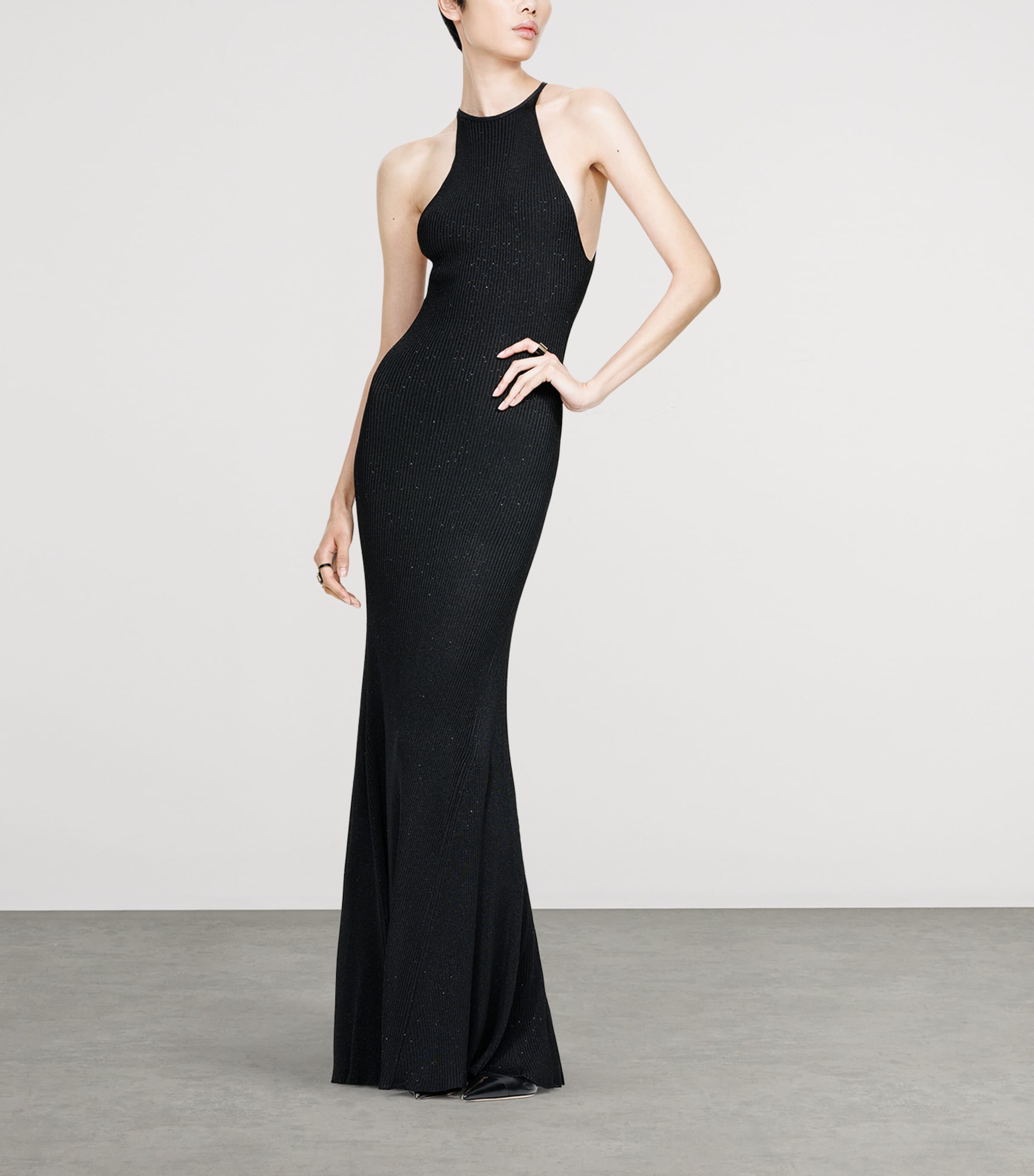 TOM FORD Womens Rib-Knit Micro Sequin Maxi Dress Naa Image 2
