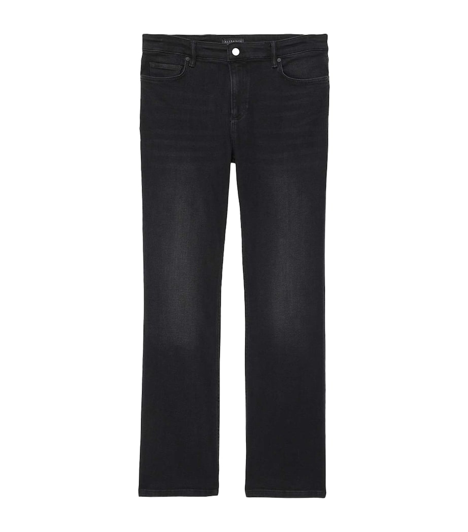 AllSaints Womens Haldan Slim Bootcut Mid-Rise Jeans Washed Black Image 1
