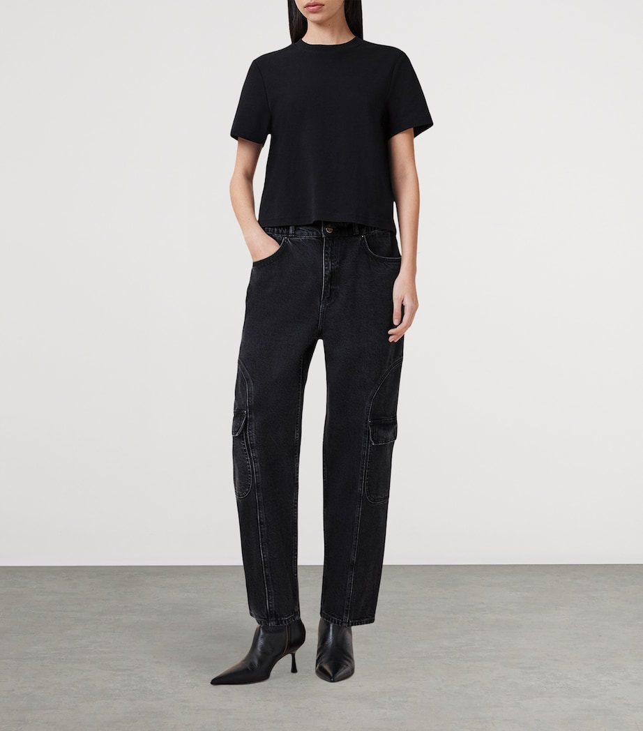 AllSaints Womens Organic Cotton Lisa T-Shirt Black Image 3