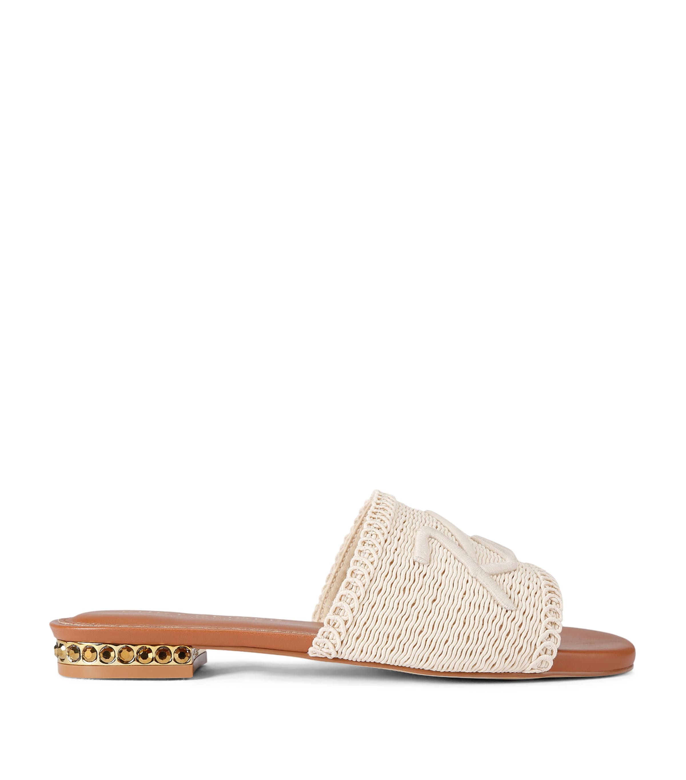 Kurt Geiger London Woven Logo Sandals Beige Image 1