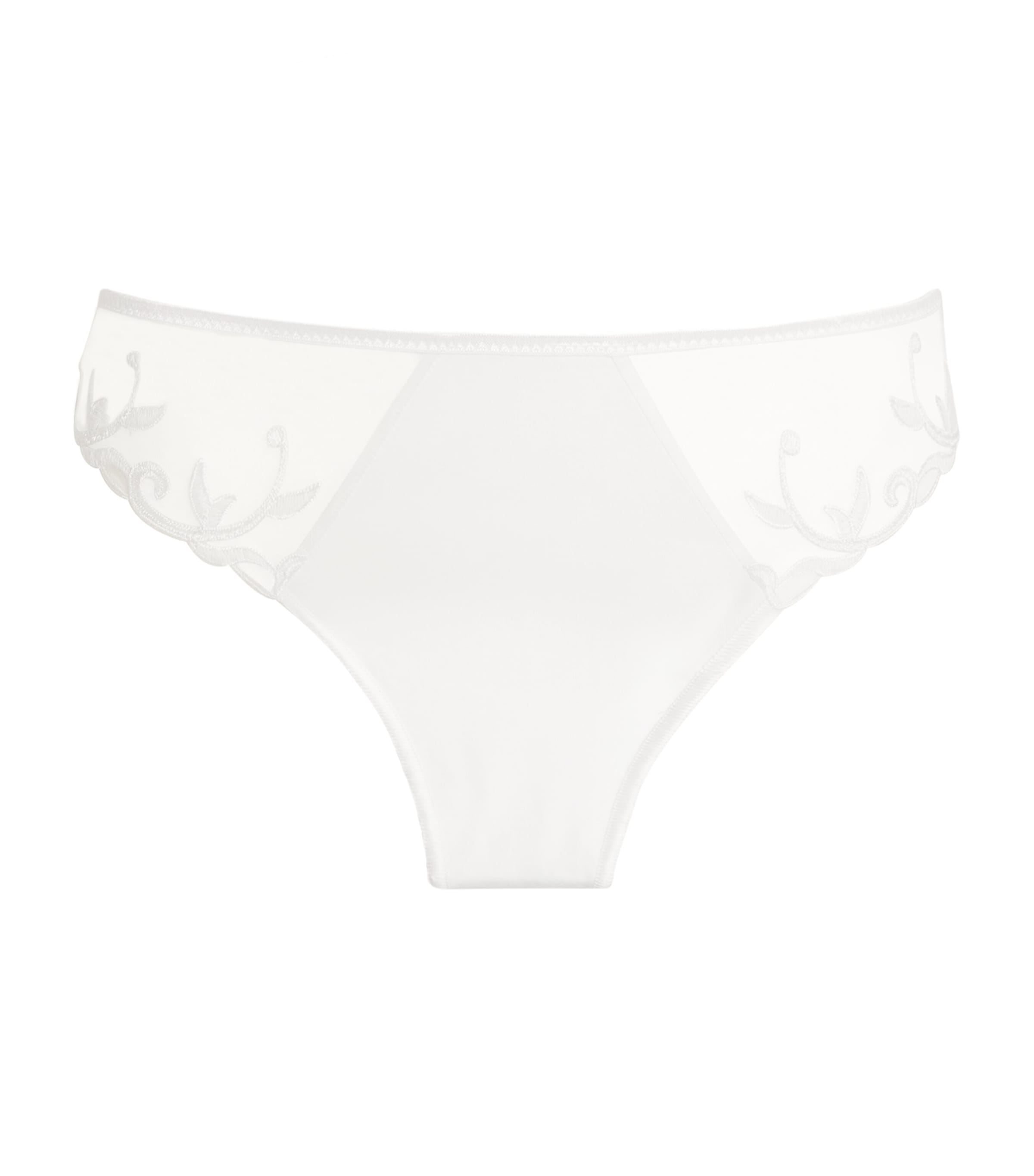 Simone Perele Lace-trim Andora Thong In White