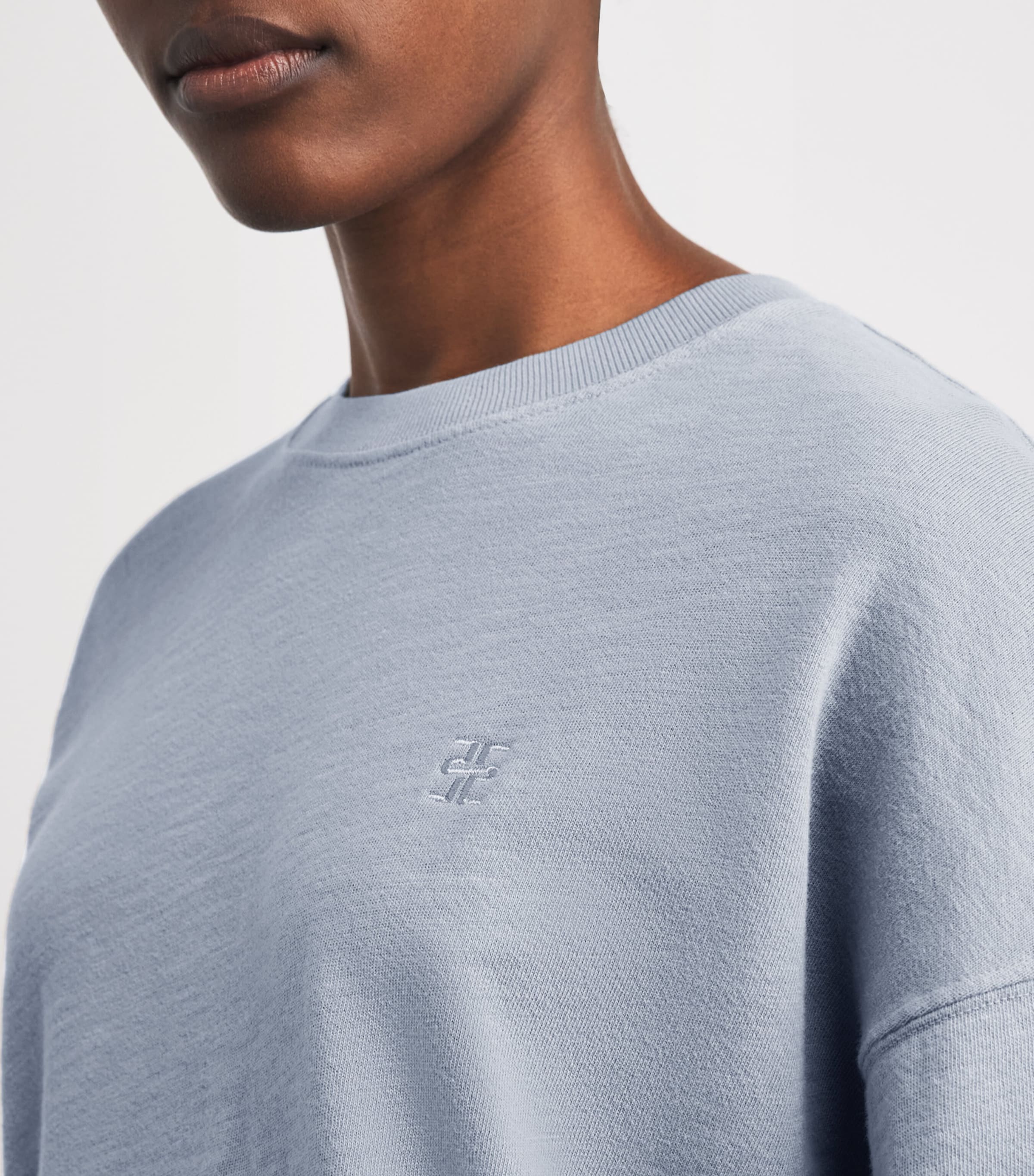 ÉTERNE Womens Cotton Oversized Sweatshirt Slate Image 3