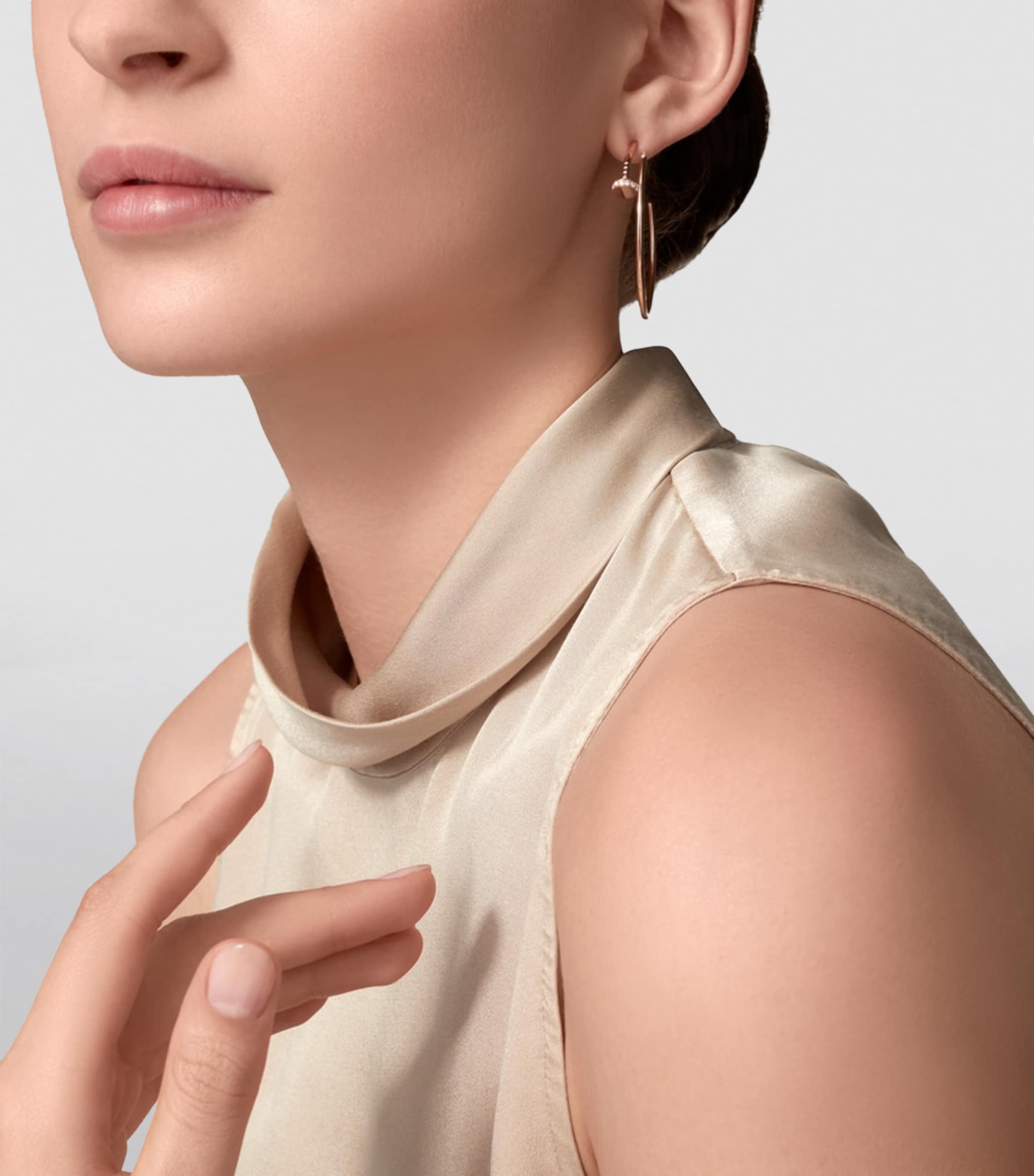 Cartier Rose Gold and Diamond Juste un Clou Hoop Earrings Rose Gold Image 3