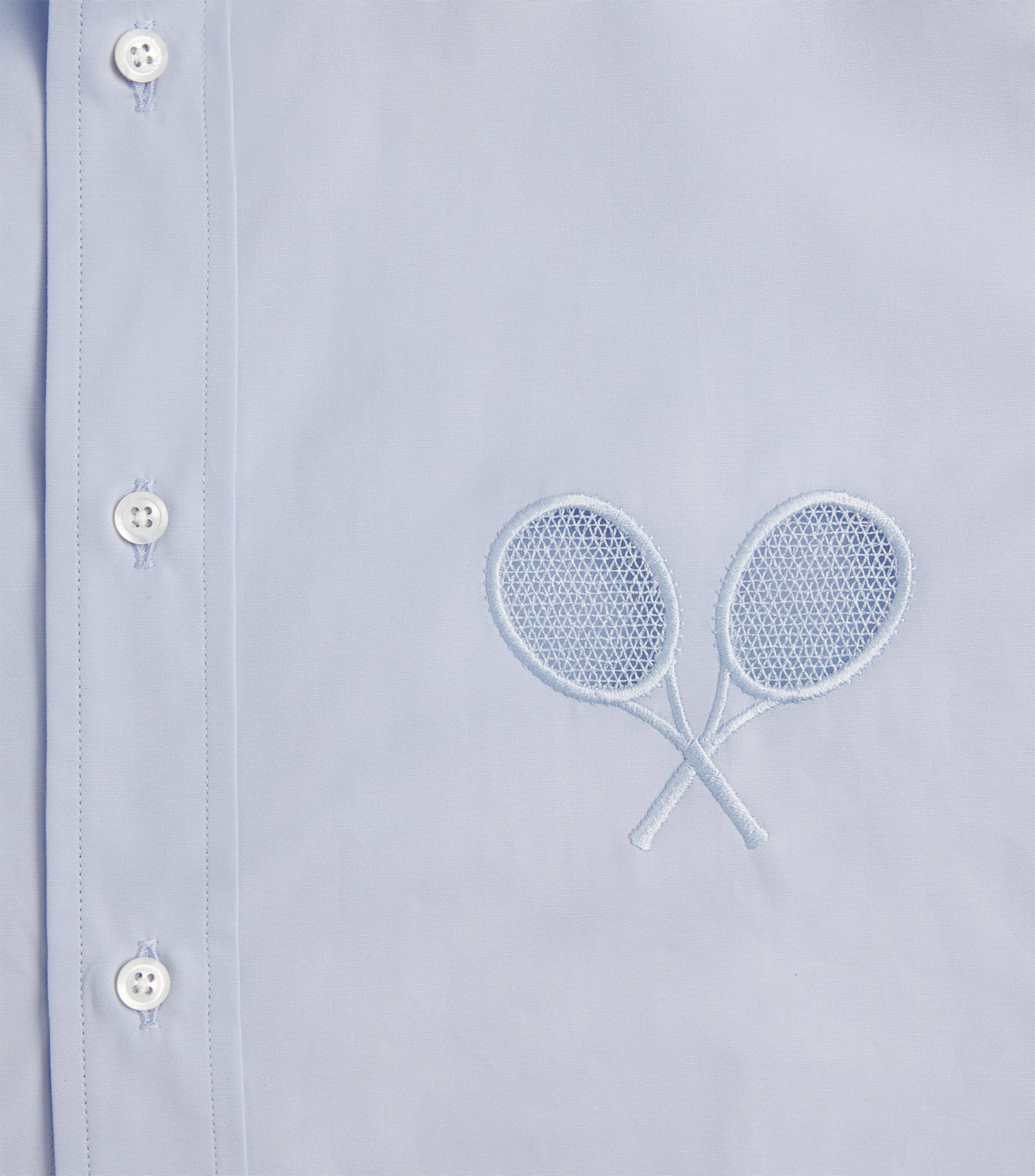 Thom Browne Blue Cotton Poplin Tennis Shirt | Harrods US