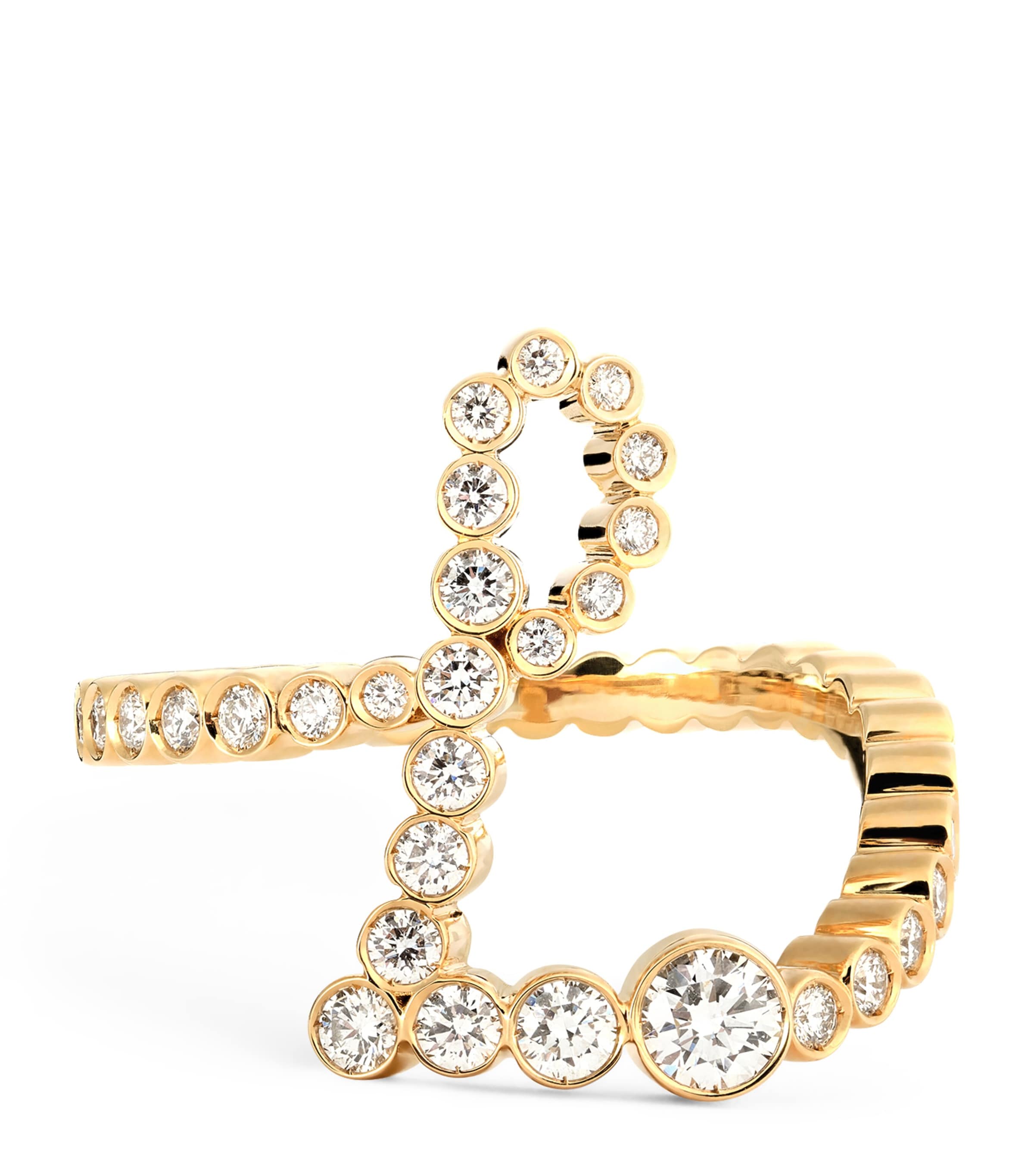 Sophie Bille Brahe Yellow Gold And Diamond Ensemble ‘l' Ring In Gold