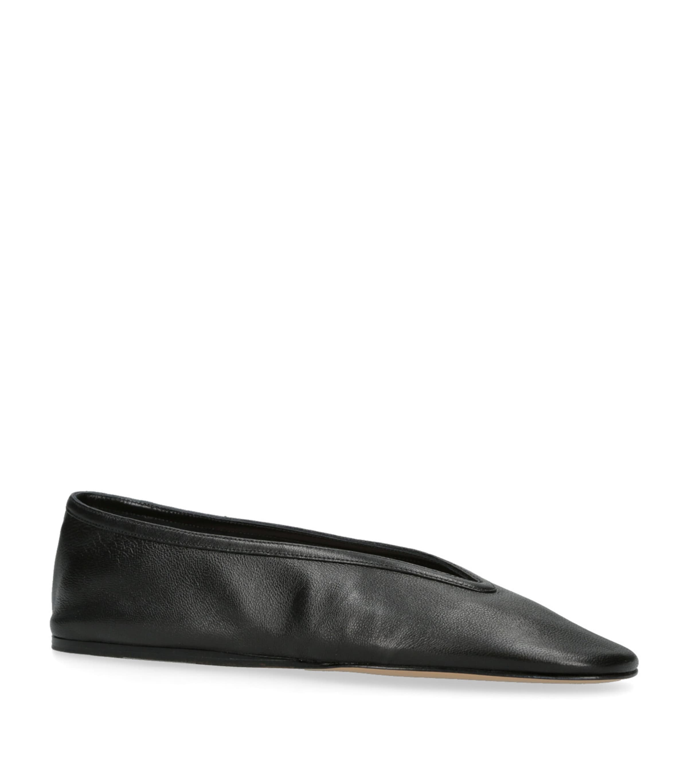 Leather Luna Ballet Flats BLACK Image 4