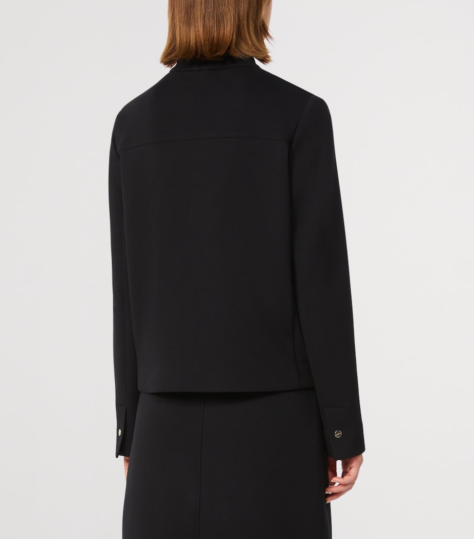 Max Mara Womens Jersey Zip-Up Jacket Black Image 3