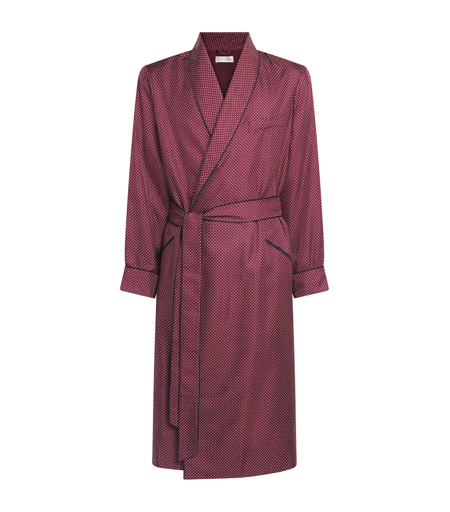 Olivia von Halle Mens Silk Twill Polka Dot Mescal Robe Bastien Image 1
