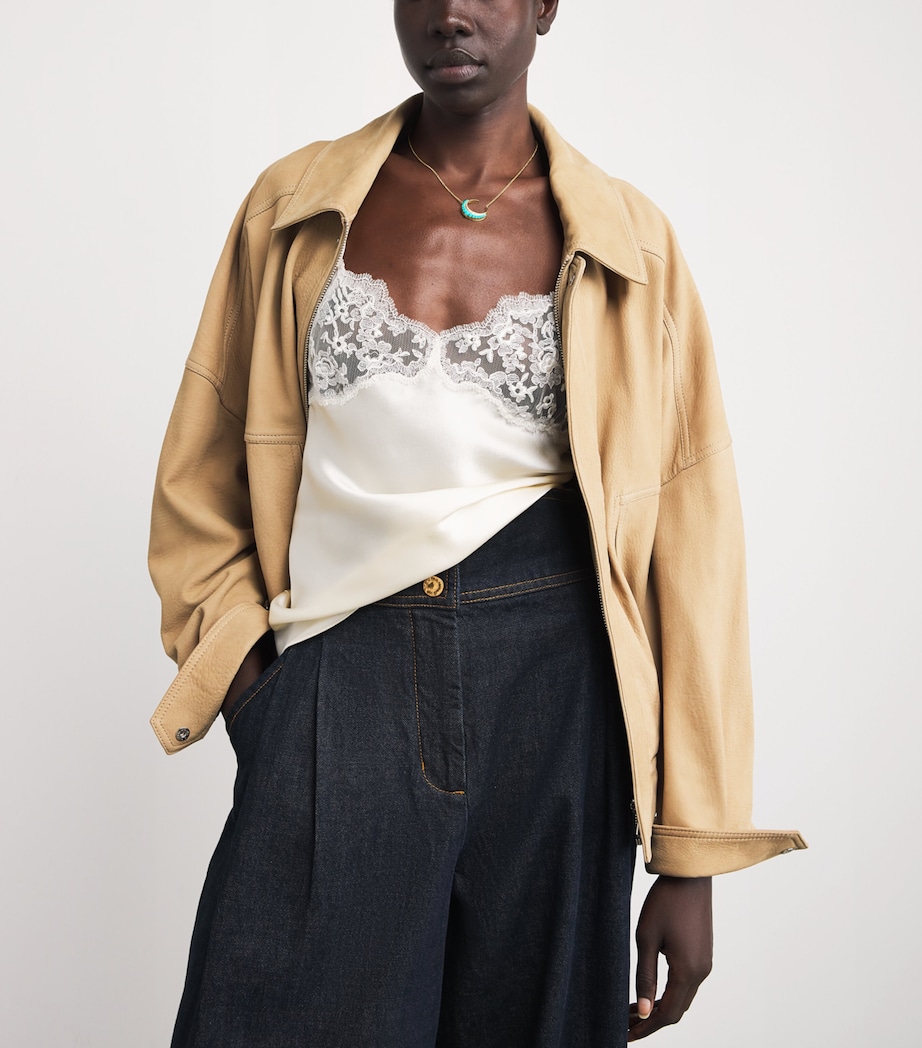 Small Yellow Gold, Diamond and Turquoise Crescent Moon Necklace YELLOW GOLD Image 4