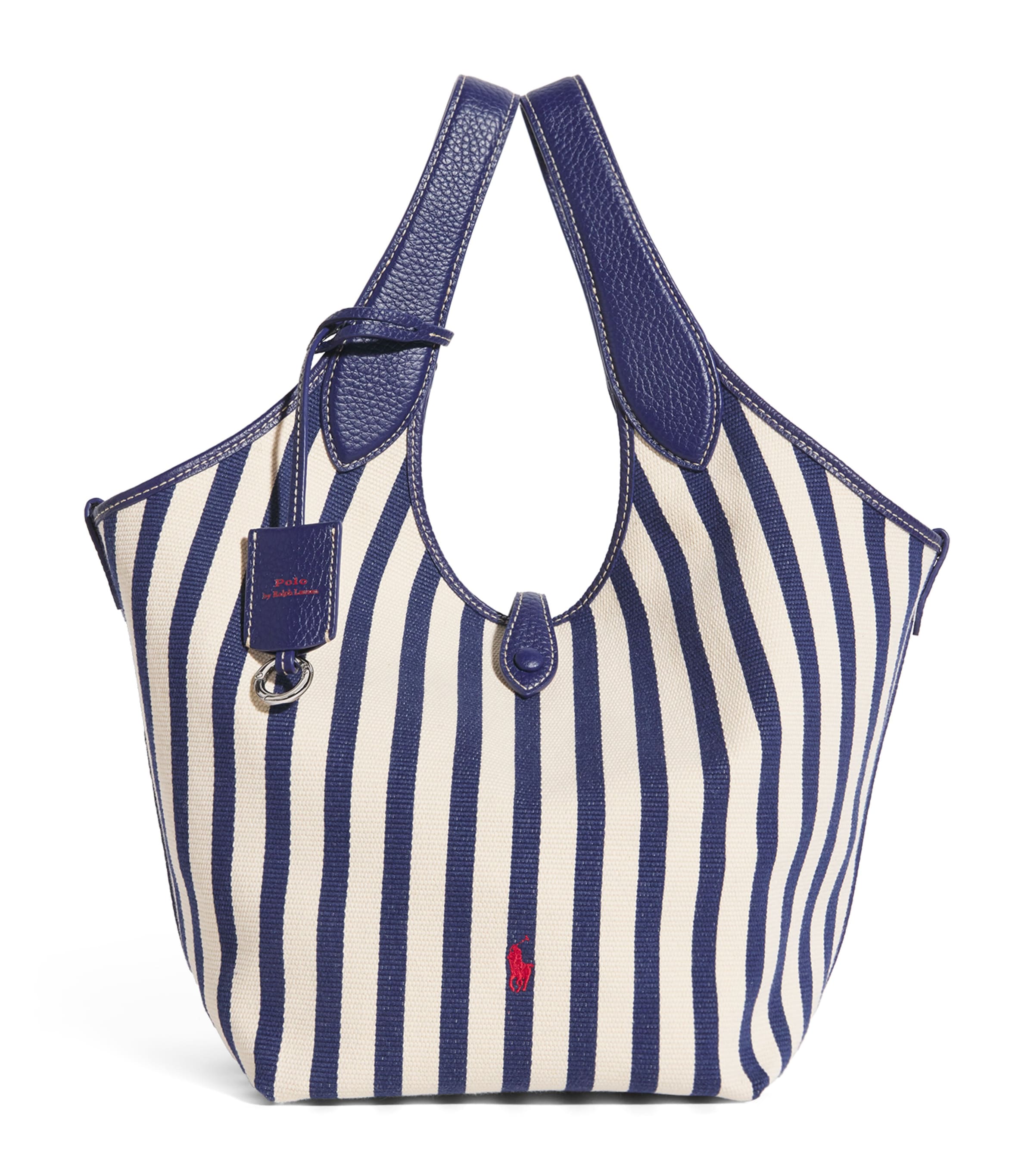 Medium Stripe Polo Play Tote Bag INK/W Image 1