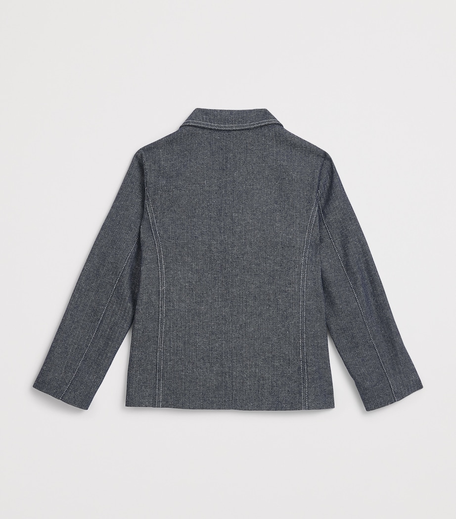 Emporio Armani Kids Denim-Effect Herringbone Jacket (4-16 Years) Fant.blue Image 2