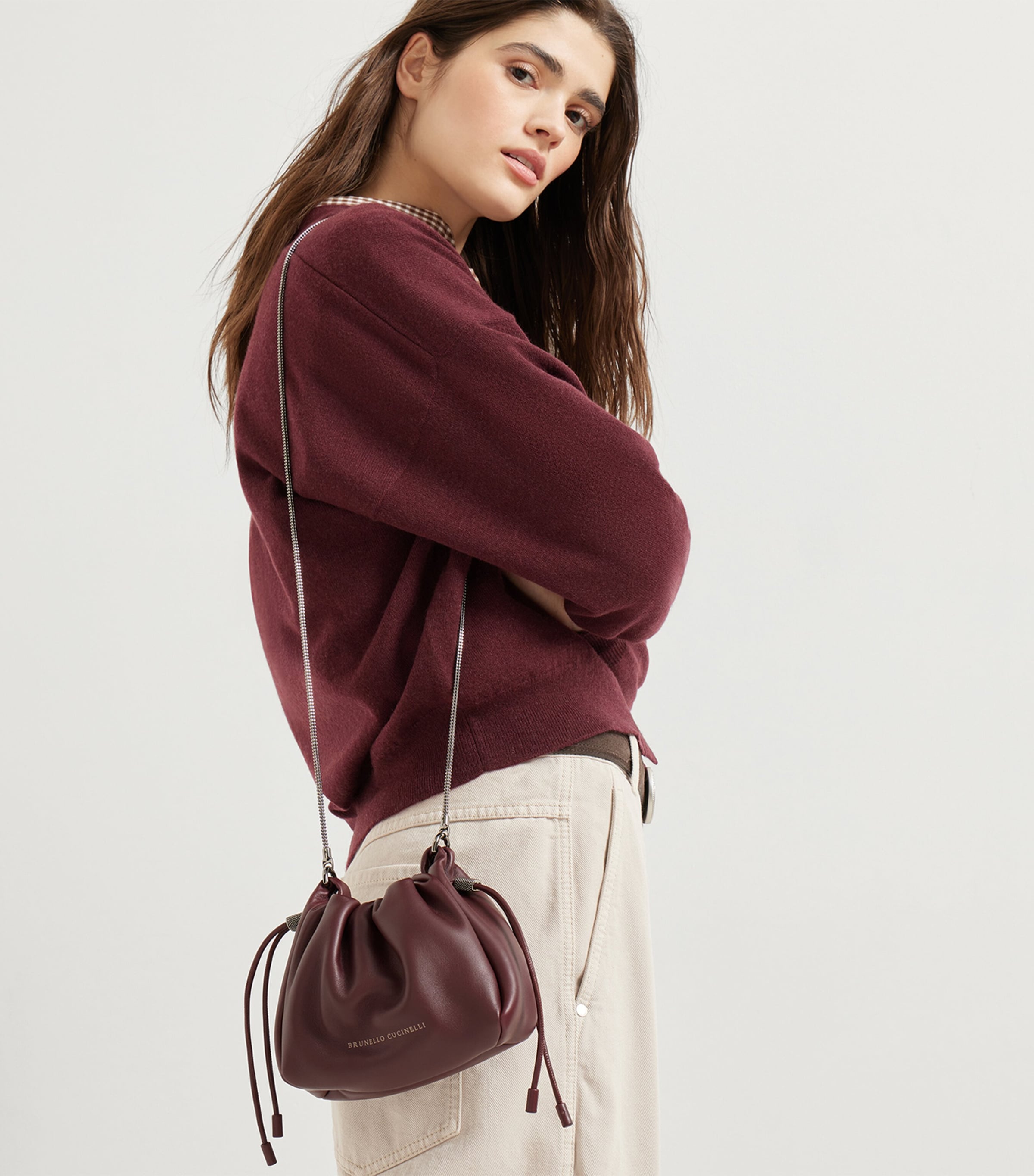 Mini Leather Mellow Bucket Bag C4187 Image 2