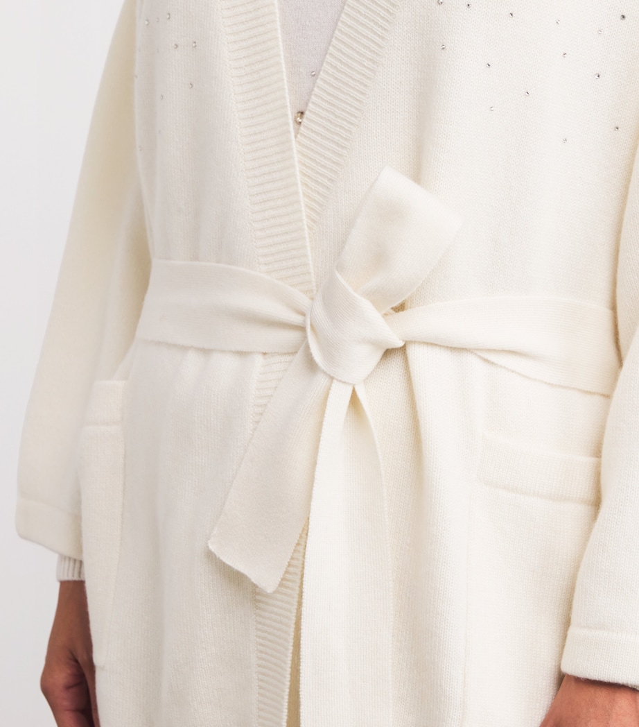 Cashmere Crystal-Embellished Cardigan WINTER WHITE/SI Image 6