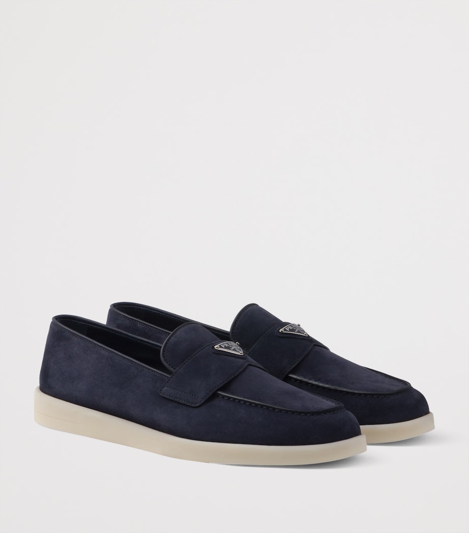 Prada Suede Triangle Loafers Image 3