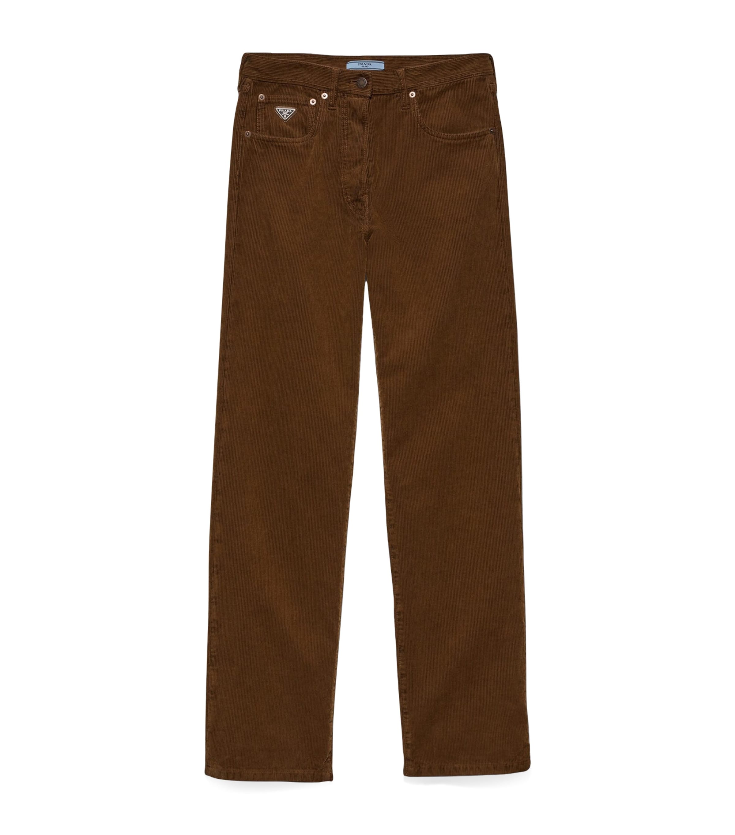 Prada Womens Corduroy Wide-Leg Trousers Image 1