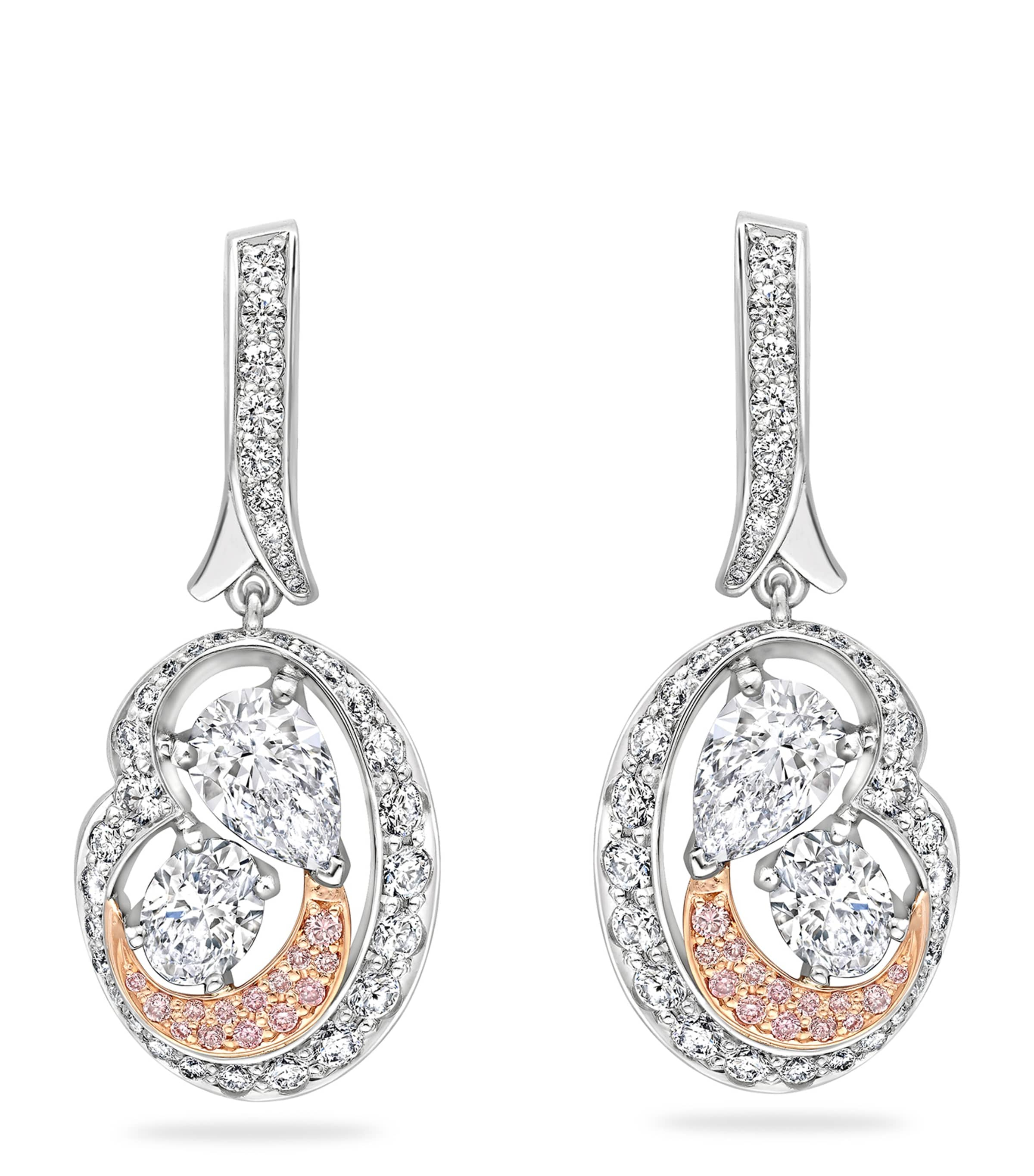 BOODLES PLATINUM, ROSE GOLD AND DIAMOND NATIONAL GALLERY MOTHERHOOD EARRINGS 