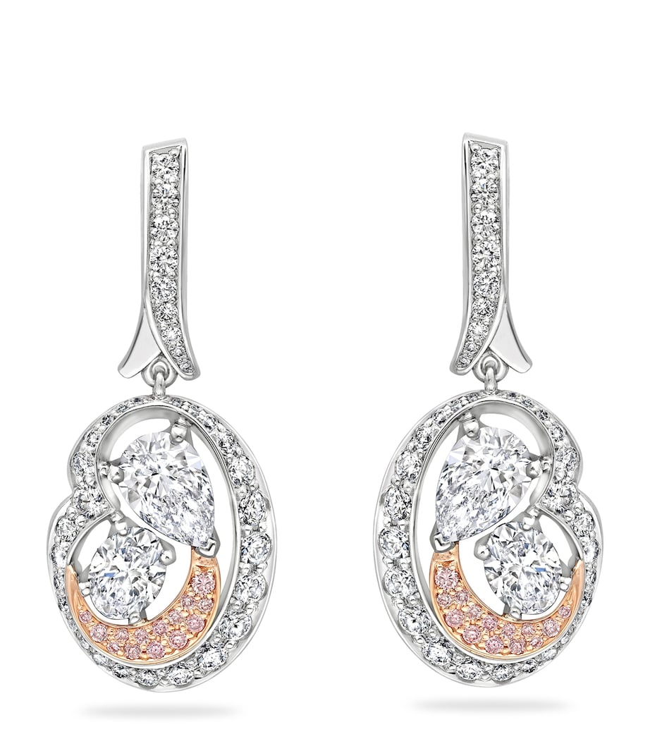 Platinum, Rose Gold and Diamond National Gallery Motherhood Earrings PLATINUM Image 1