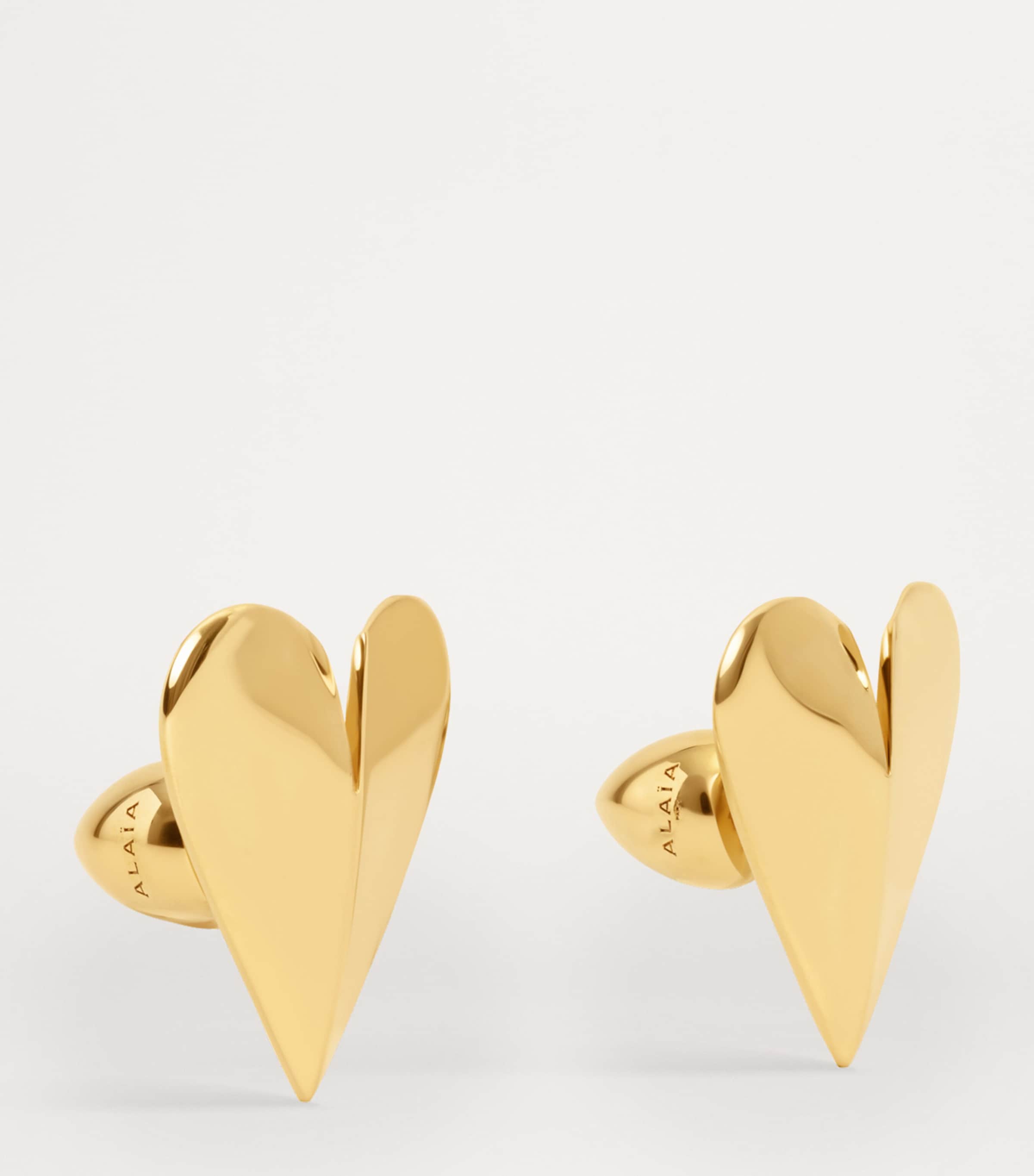 Brass Mini Le Coeur Earrings OR Image 3