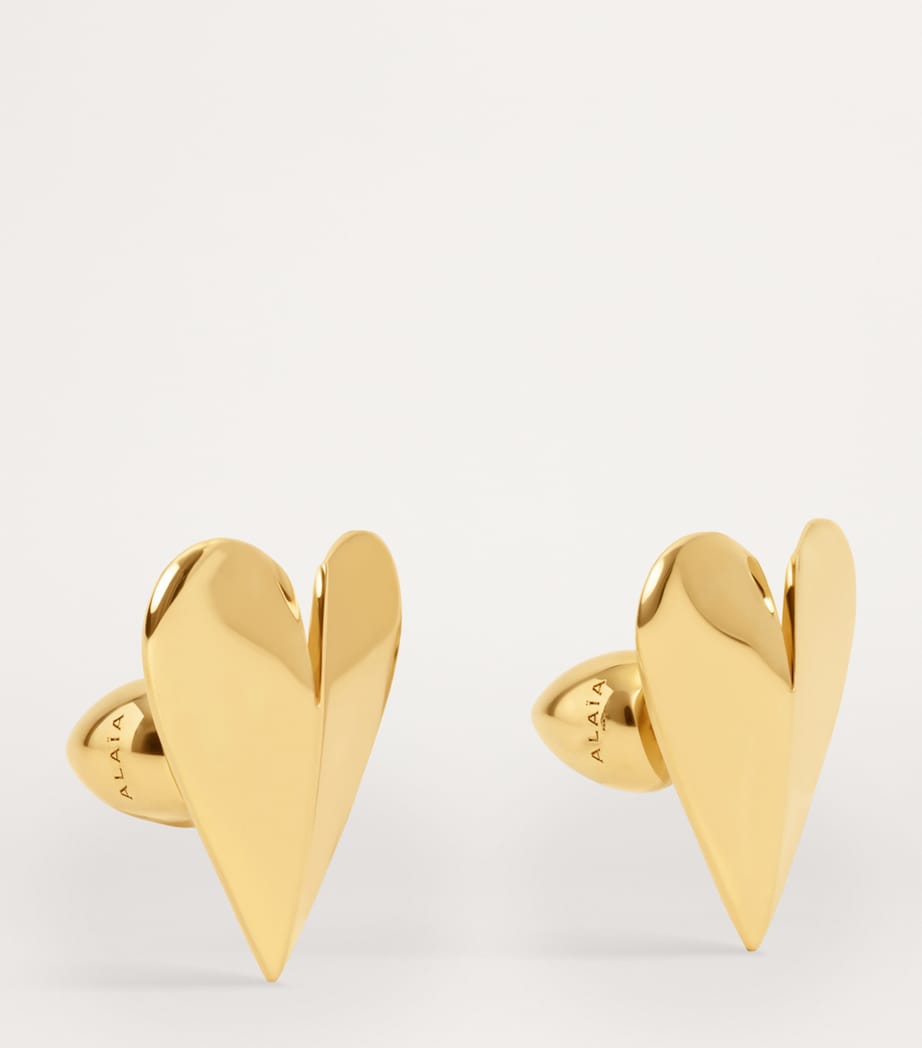 Brass Mini Le Coeur Earrings OR Image 3