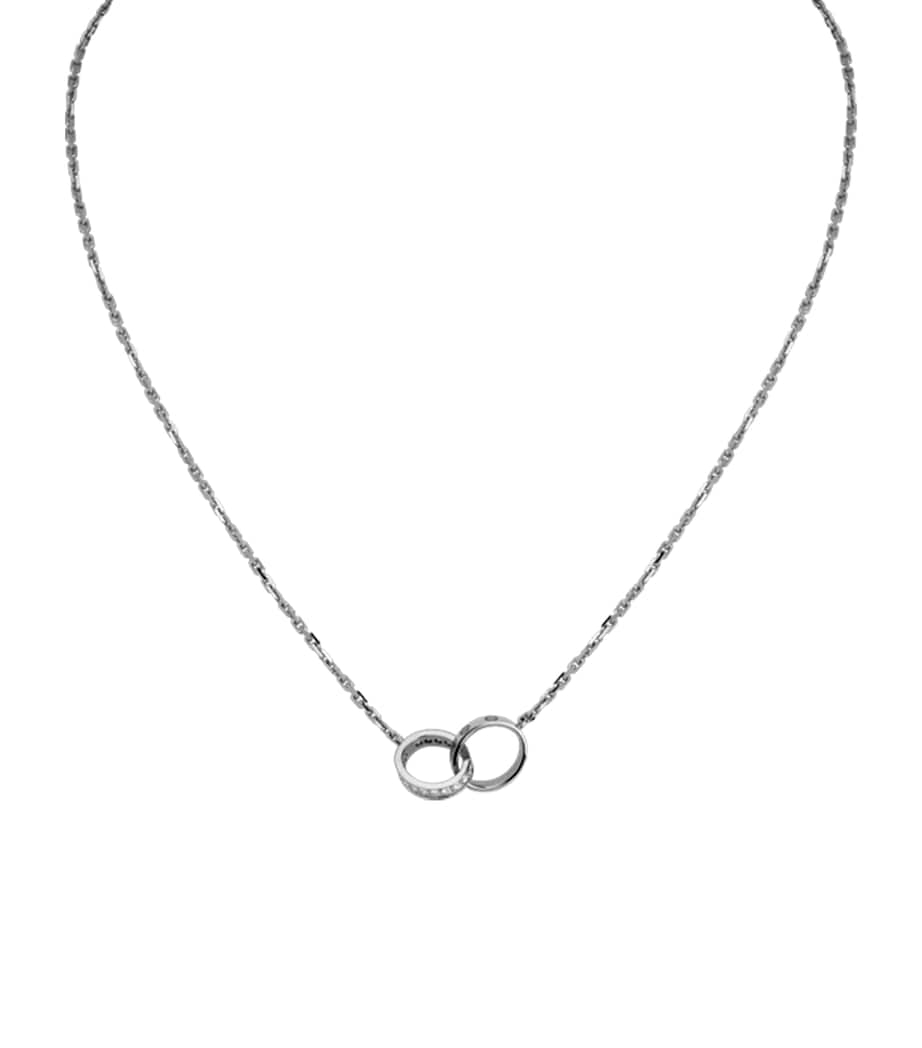 White Gold and Diamond LOVE Necklace WHITE GOLD Image 7