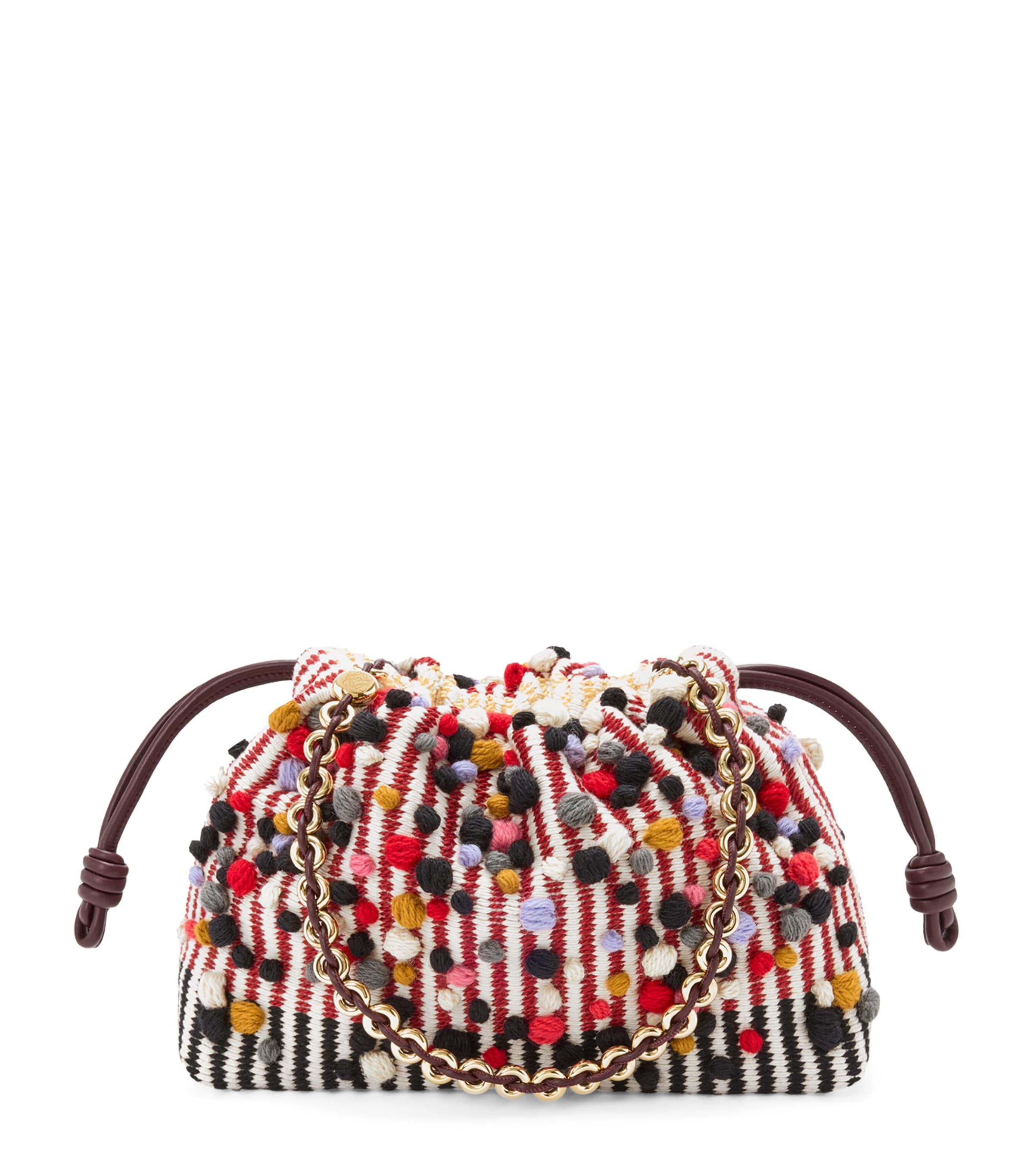Loewe X Albers Leather Flamenco Purse In Sand