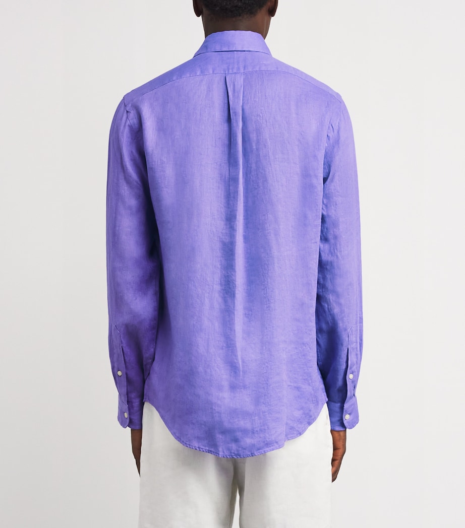 Linen Custom Fit Shirt PURPLE Image 4