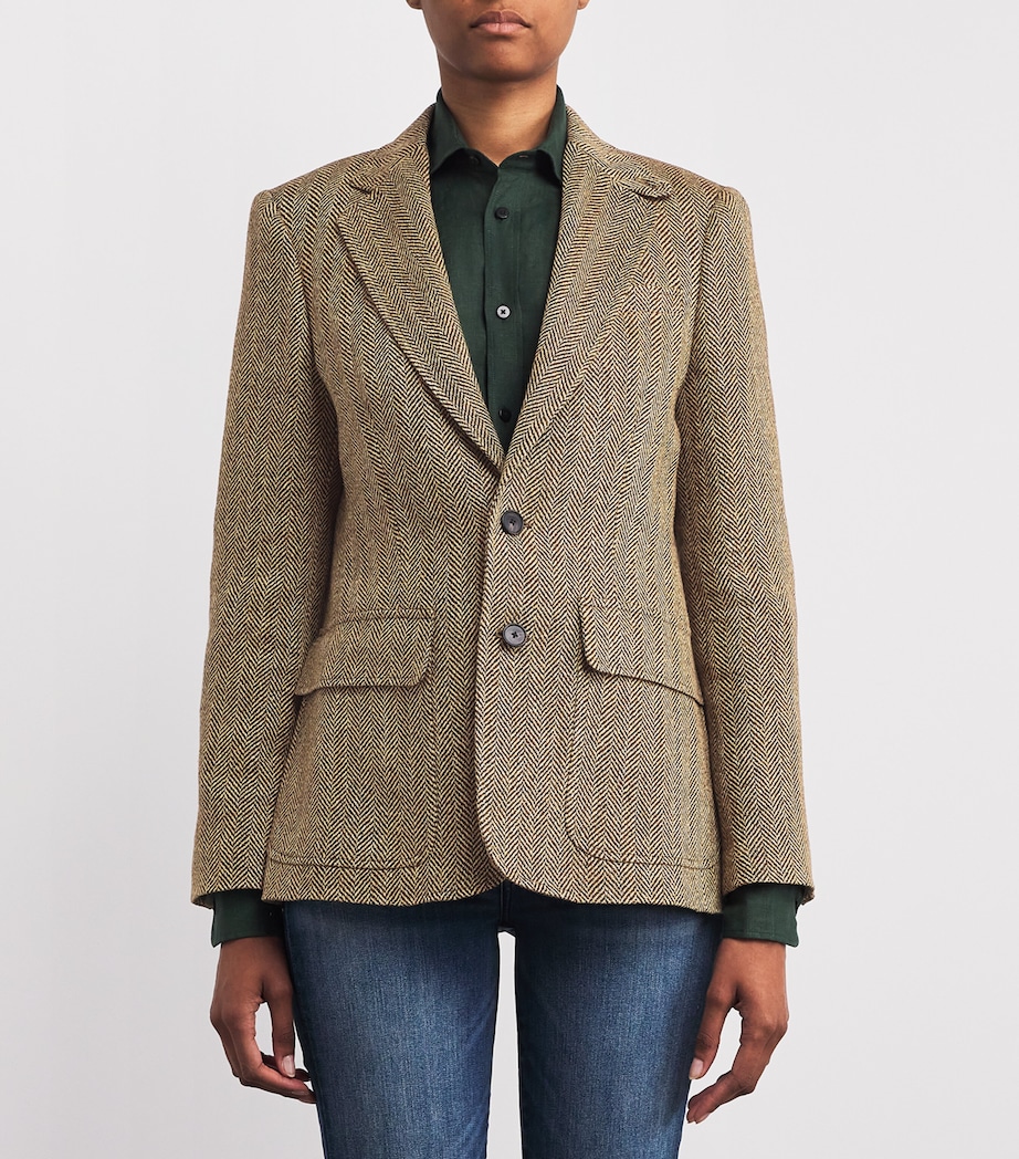 Linen-Blend Herringbone Blazer NATURAL Image 3
