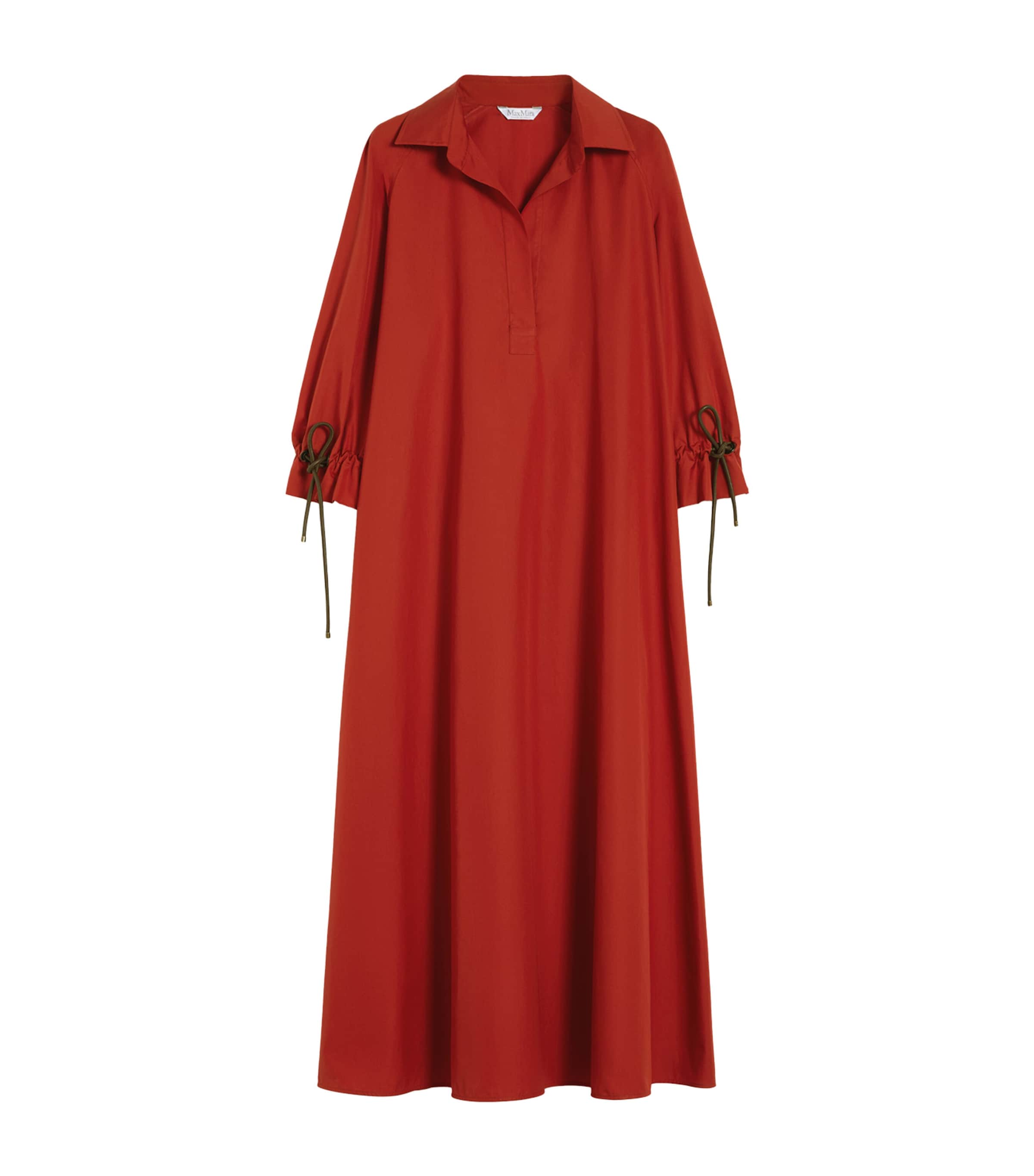 Max Mara Womens Cotton Poplin Midi Shirt Dress Red Image 1