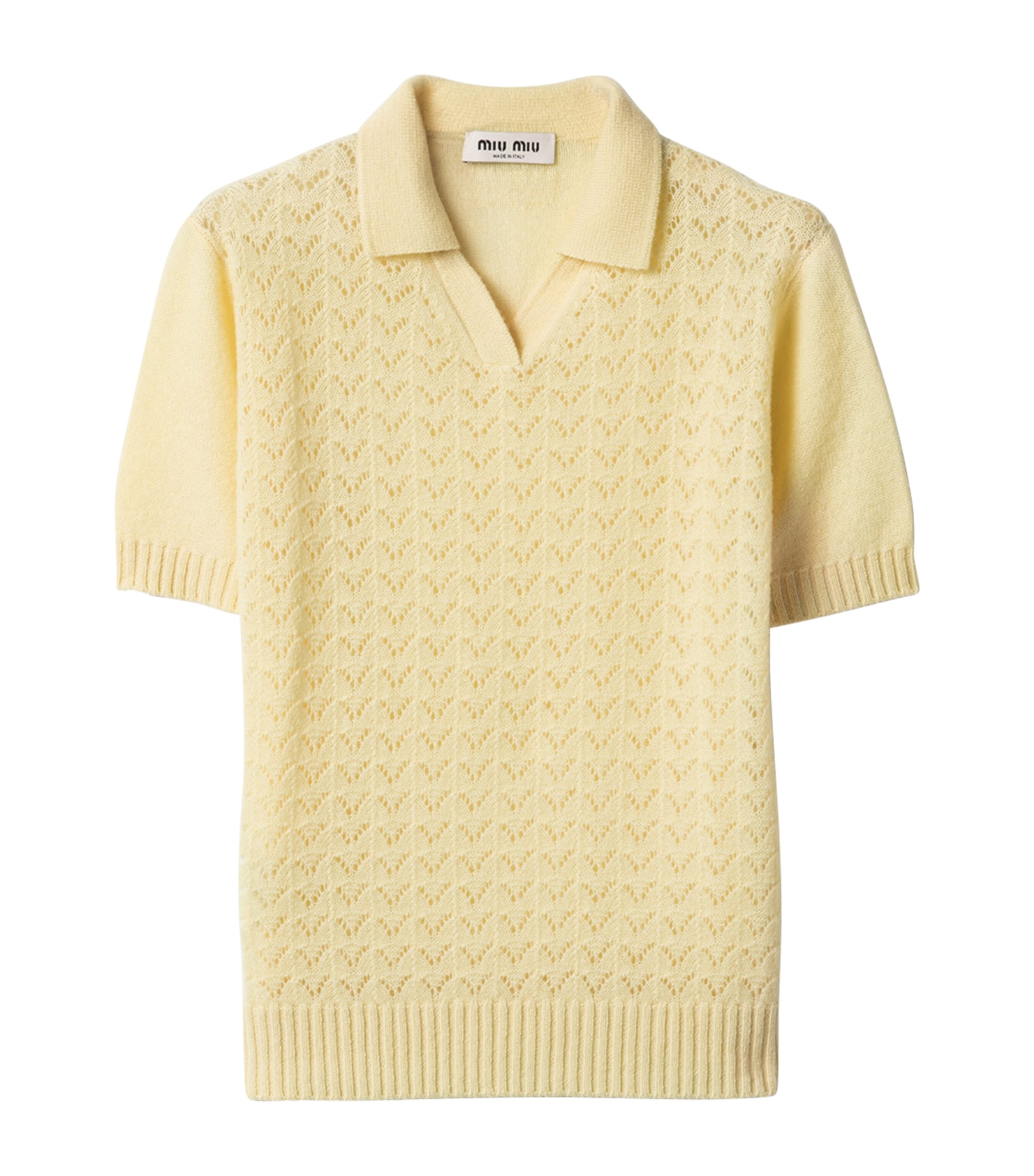 Miu Miu Womens Cashmere Polo Sweater Image 1