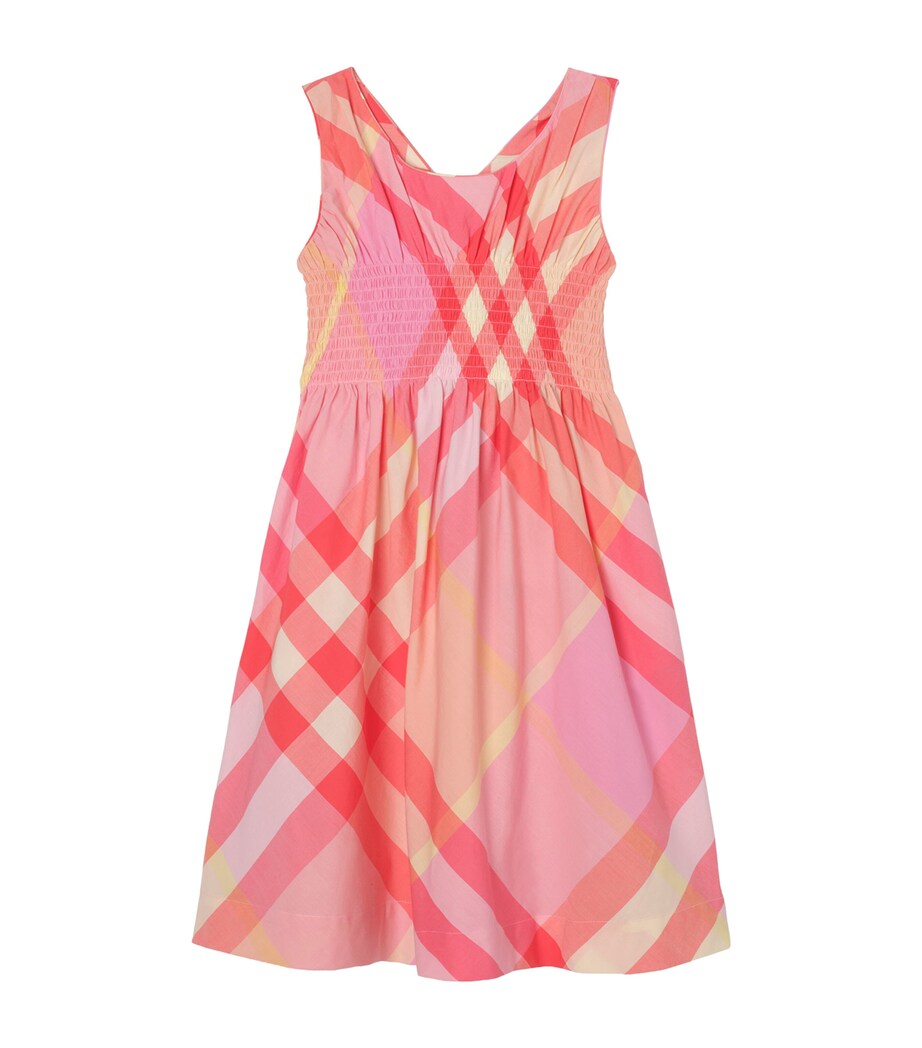 Burberry Kids Cotton Check Dress (3-12 Years) Strawberry Pink Chk Image 1