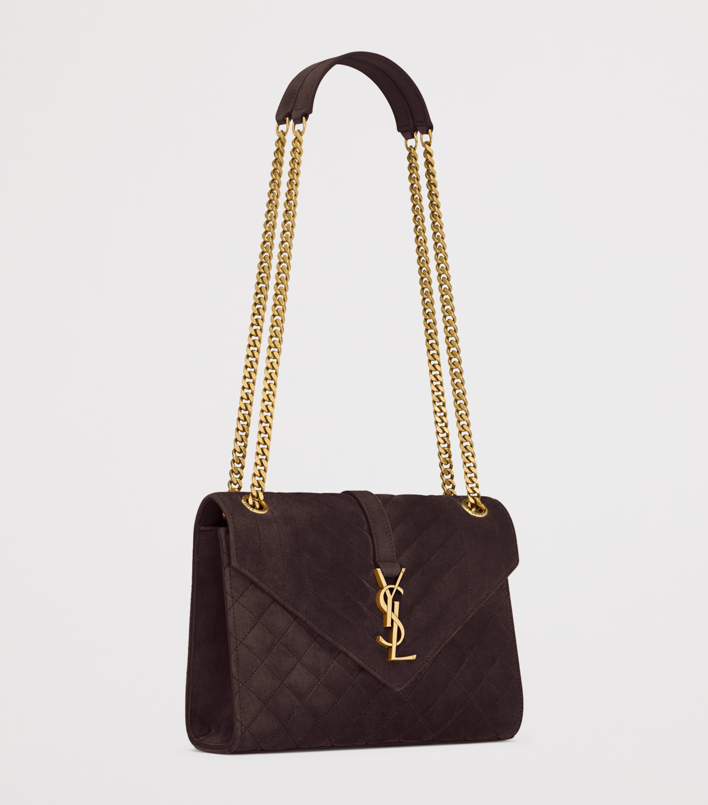 Saint Laurent Medium Suede Envelope Matelassé Shoulder Bag Image 2