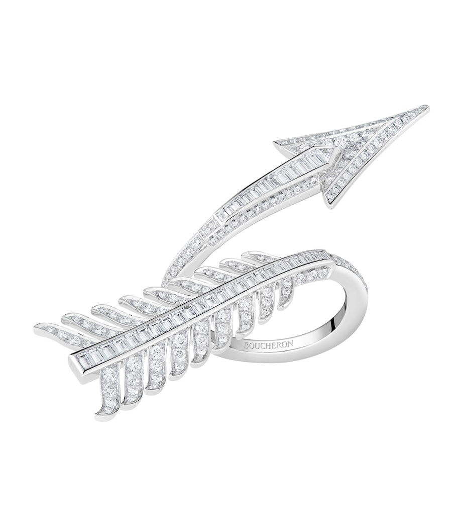White Gold and Diamond Nature Triomphante Flèche Ring WHITE GOLD Image 1