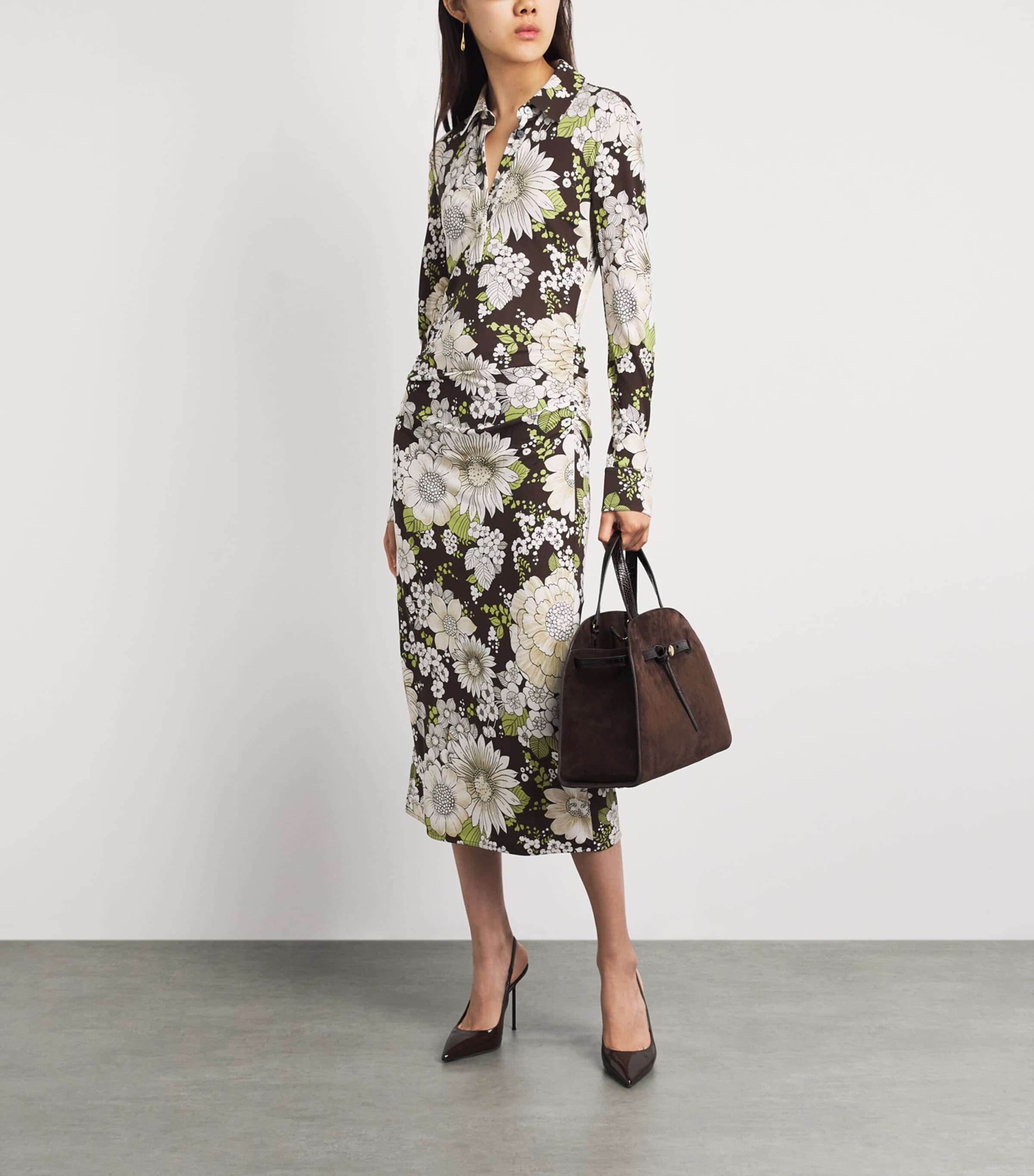 Tory Burch Suede  Romy Cross-Body Bag Dark Cocoa Image 4