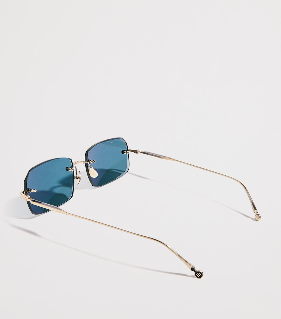 Matsuda M5004 Square-Frame Sunglasses Brshd Gold Blue Grey Image 3