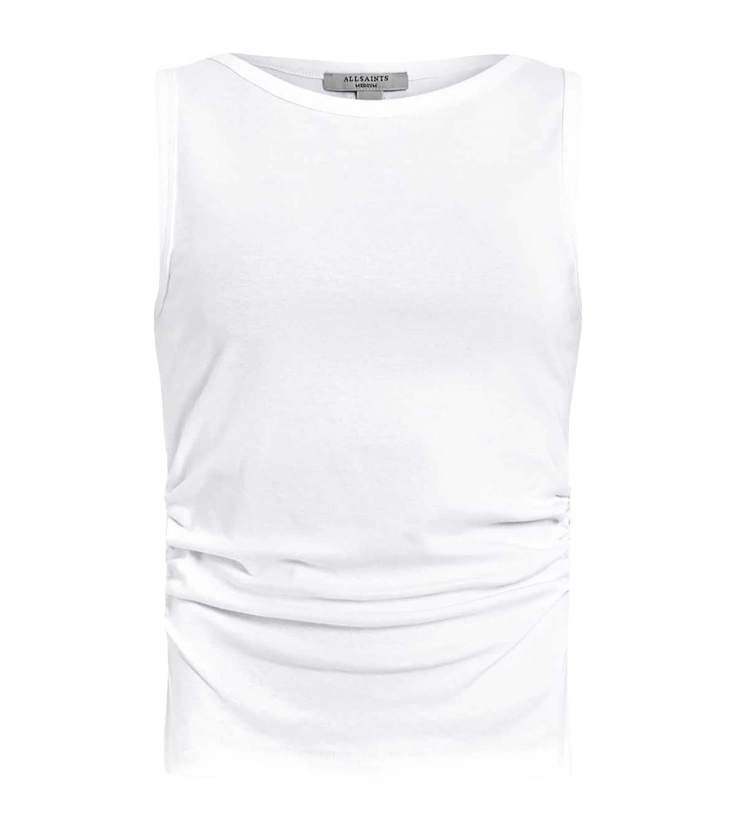AllSaints Womens Ruched Katarina Tank Top Optic White Image 1