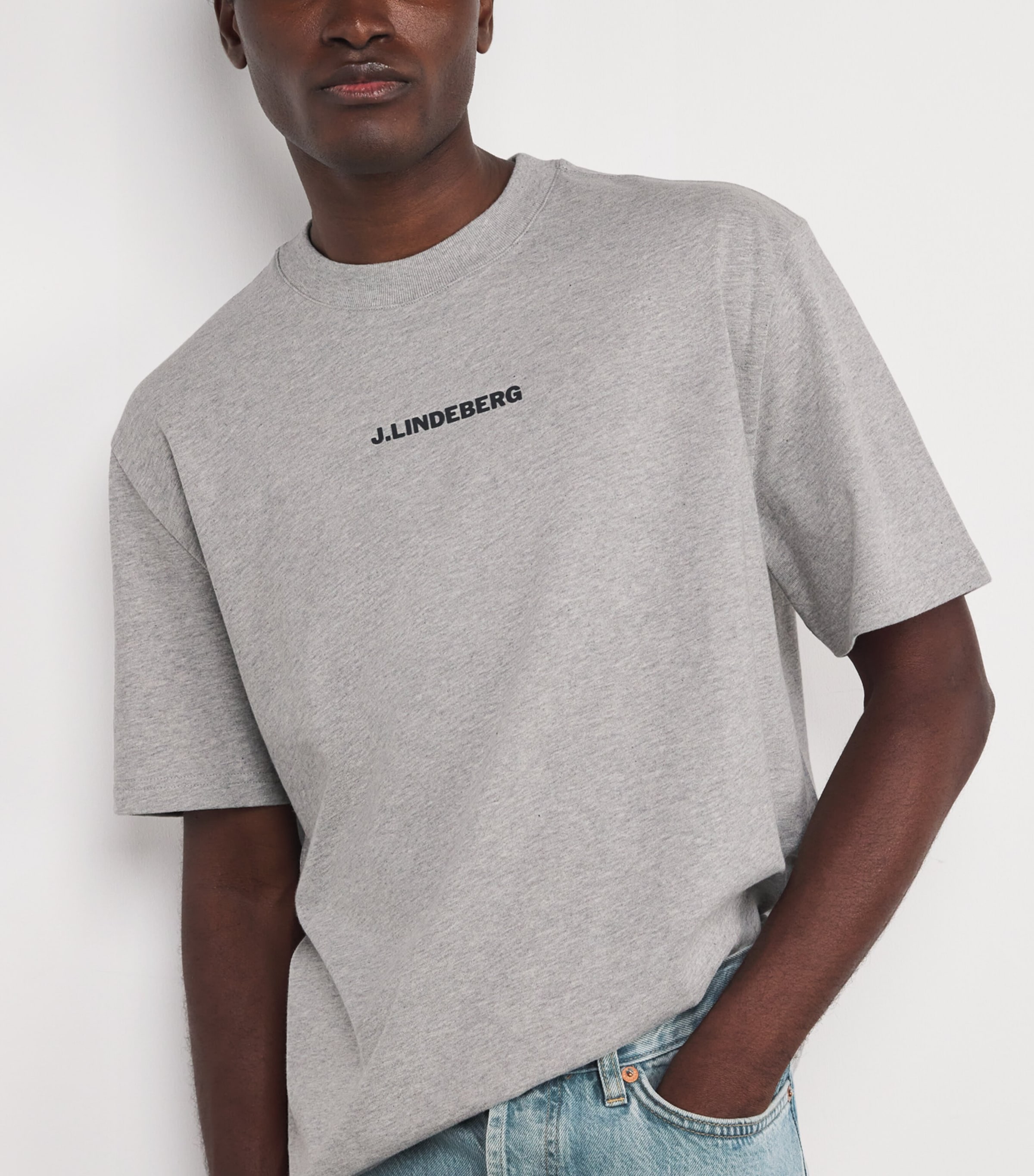 Cotton Logo Hale T-Shirt U199 LIGHT GREY Image 6