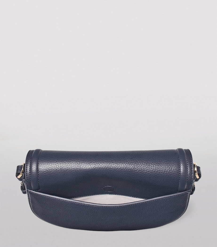 Leather Stella Cross-Body Satchel NAVY Image 7