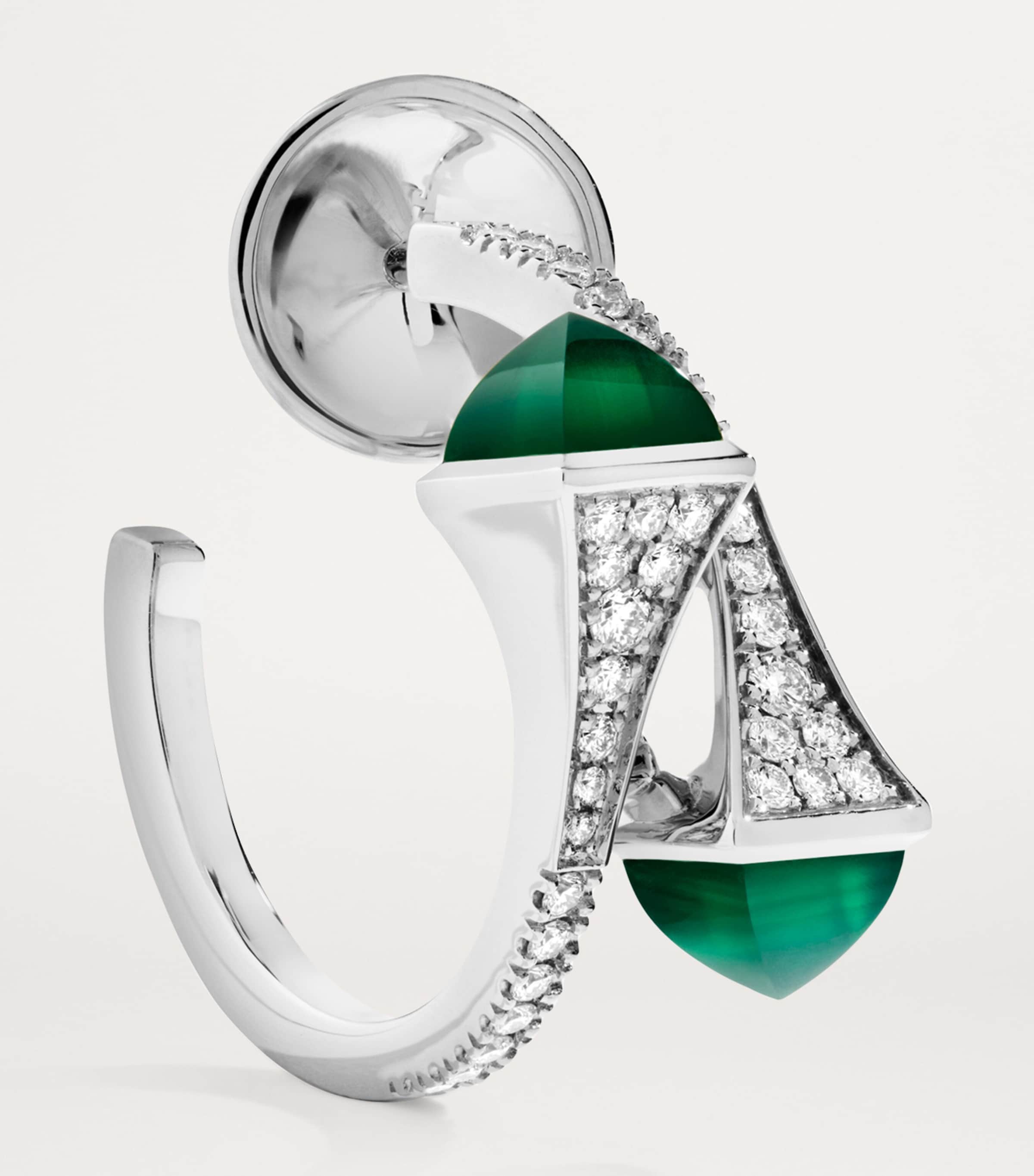 Rose Gold, Diamond and Lapis Lazuli Cleo Hoop Earrings WHITE GOLD Image 2