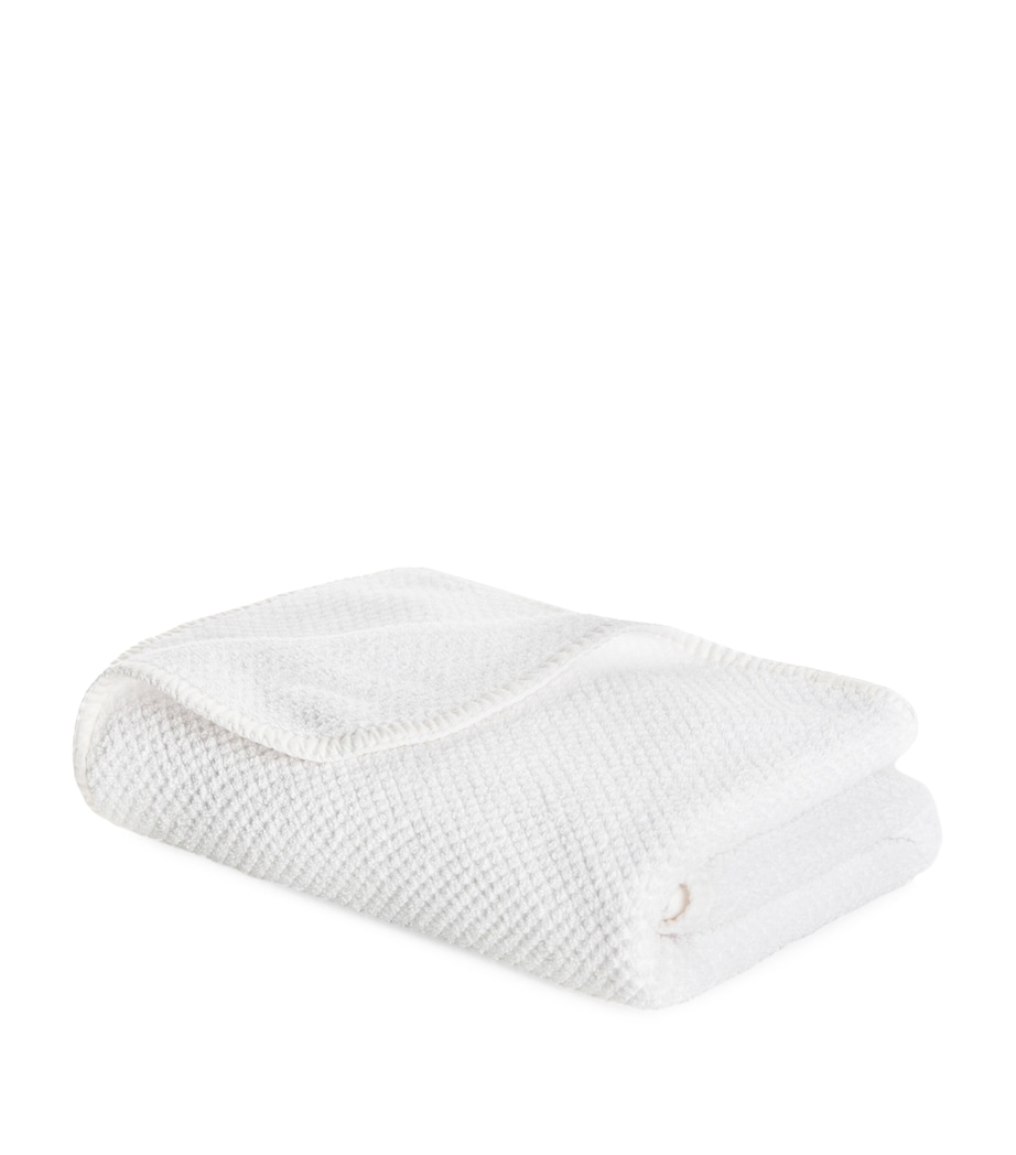 Bee Waffle Washcloth (30cm x 30cm) WHITE Image 3
