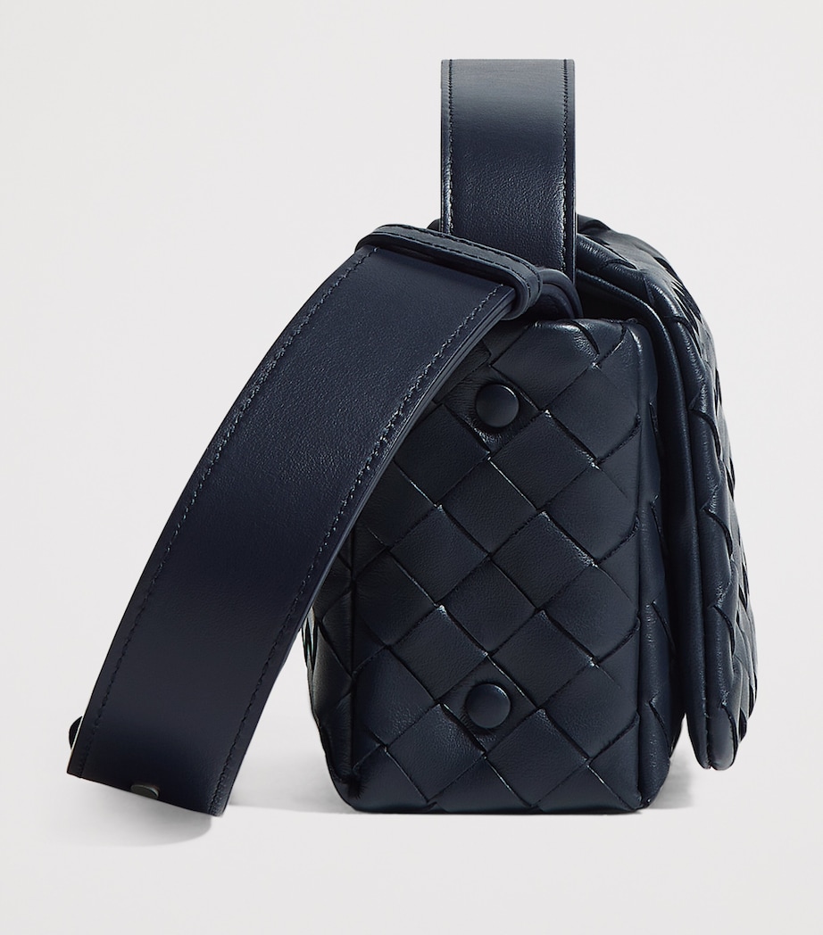 Bottega Veneta Mini Leather Intrecciato Flap Cross-Body Bag Image 4