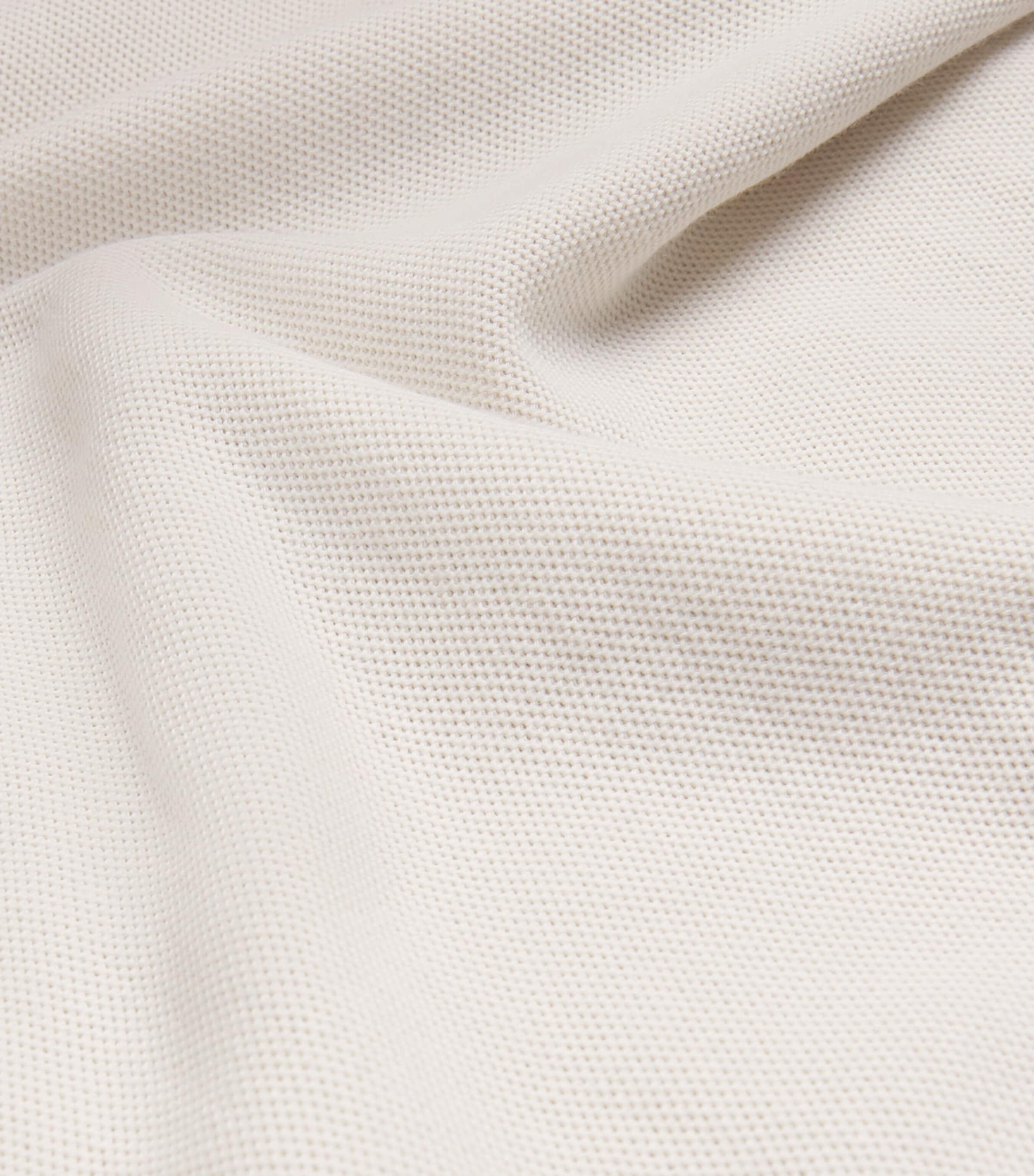 Samsøe Samsøe Mens Organic Cotton Zip-Up Polo Shirt Clr Cream Image 5