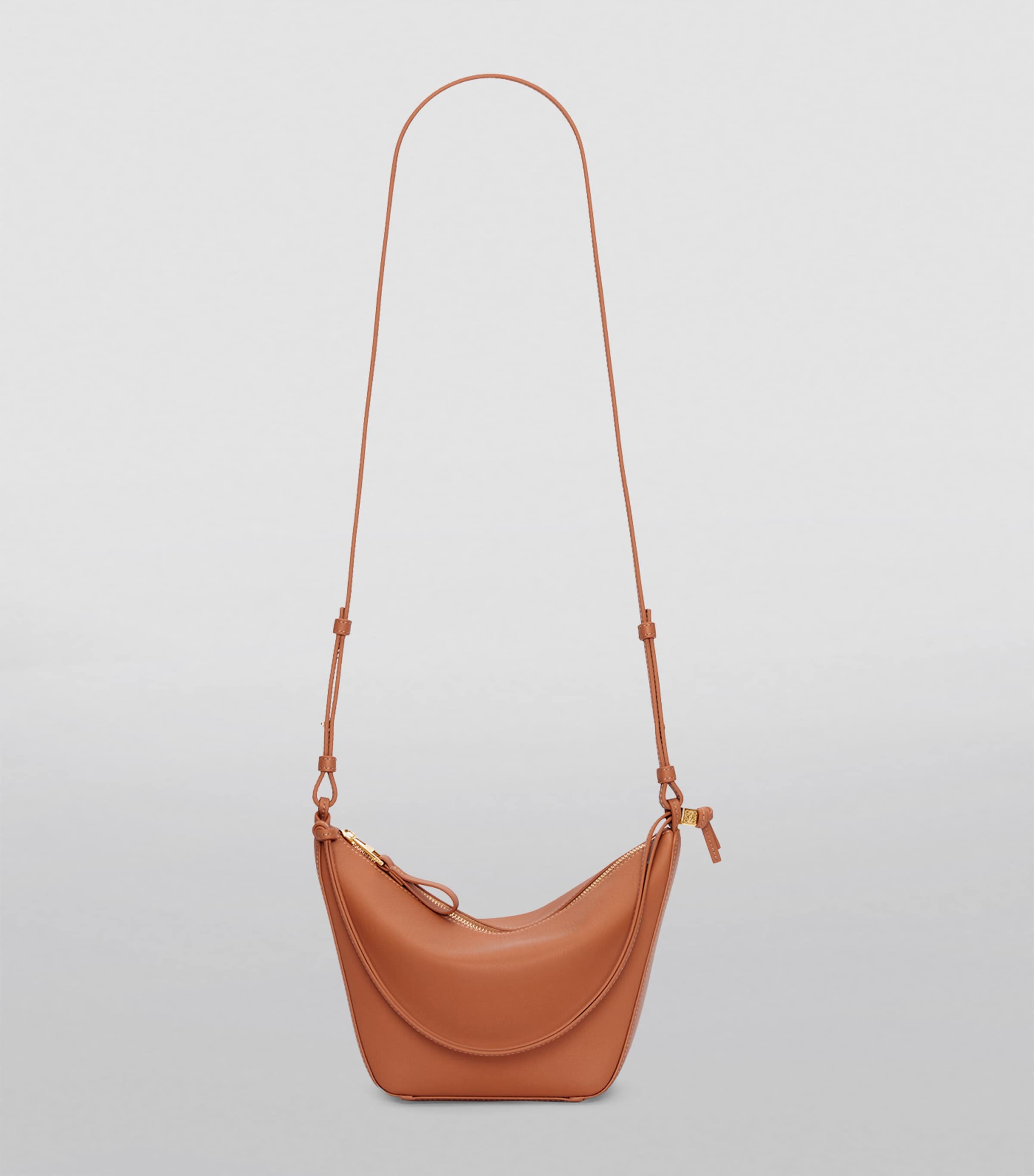 Mini Leather Hammock Shoulder Bag TAN Image 5