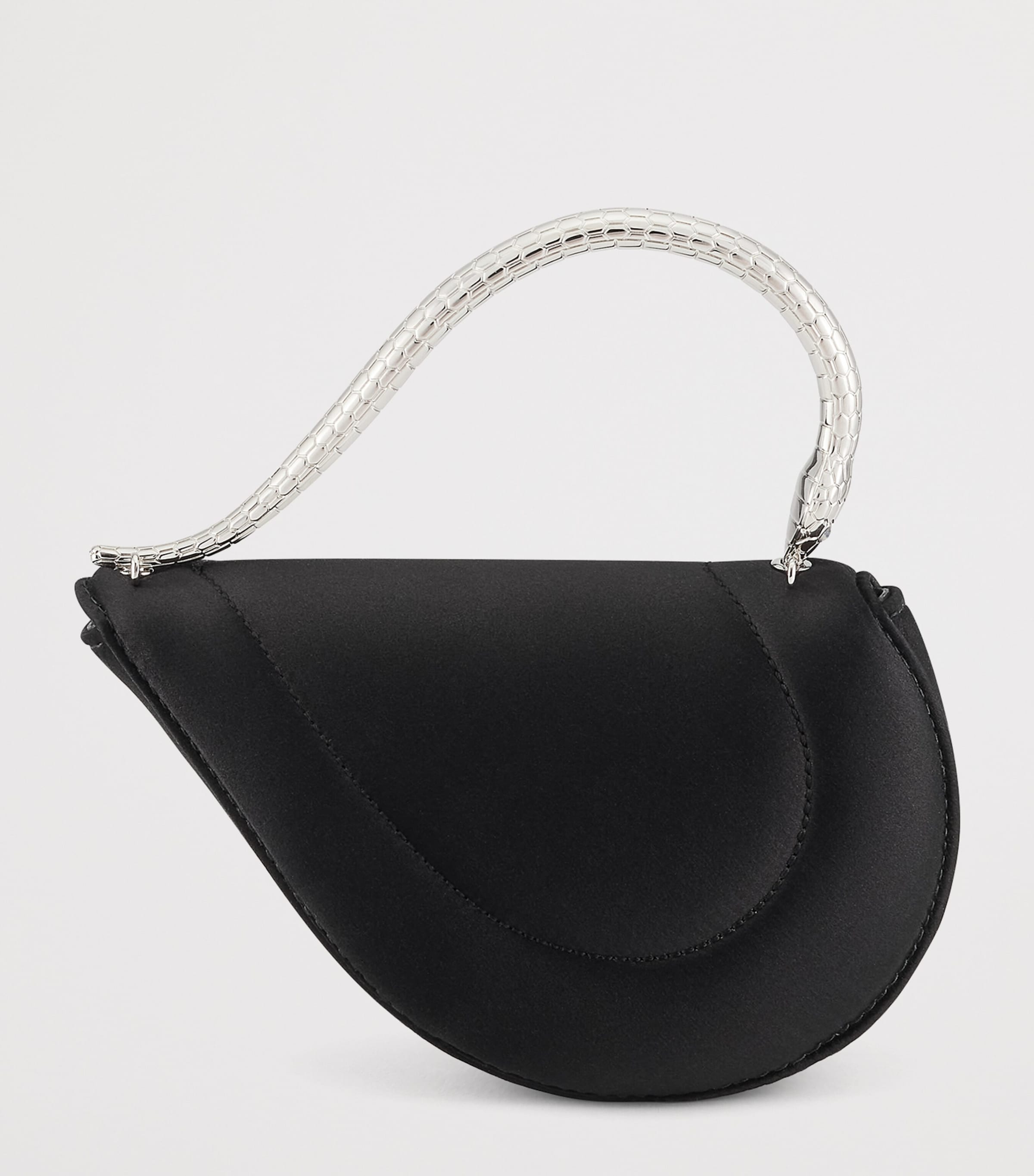 Bvlgari Satin Serpenti Cuore 1968 Top-Handle Bag Black Image 2