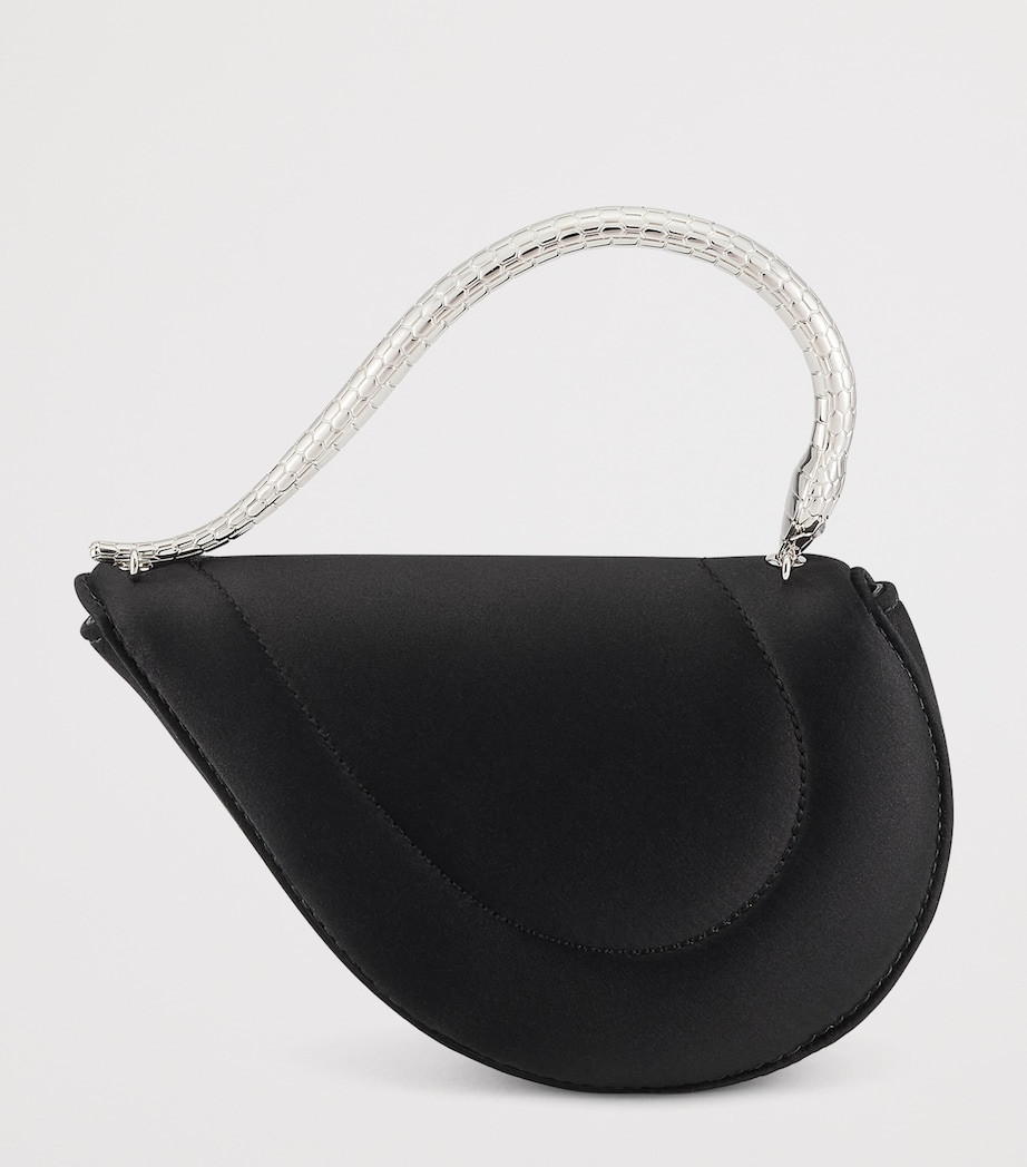 Bvlgari Satin Serpenti Cuore 1968 Top-Handle Bag Black Image 2