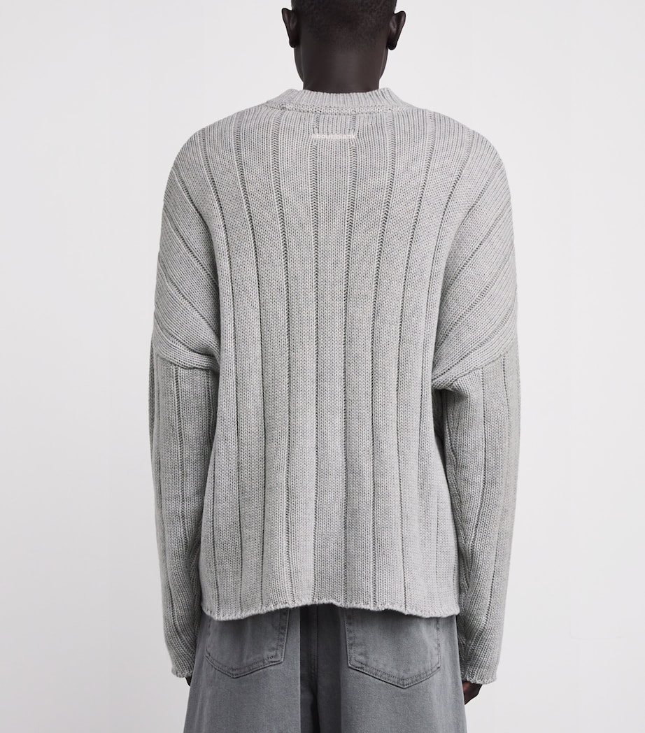 Wool-Blend Large-Rib Sweater GREY Image 4