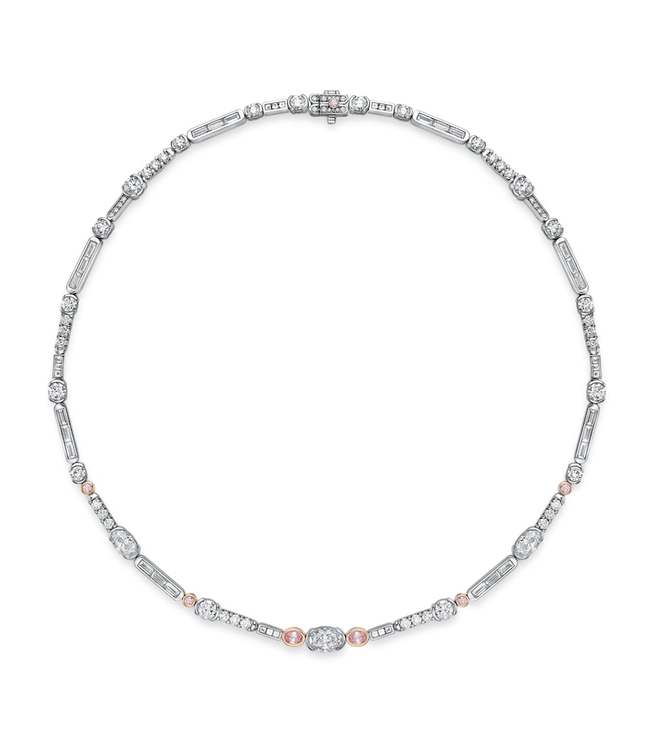 Platinum, Rose Gold and Diamond Play of Light Necklace PLATINUM Image 1