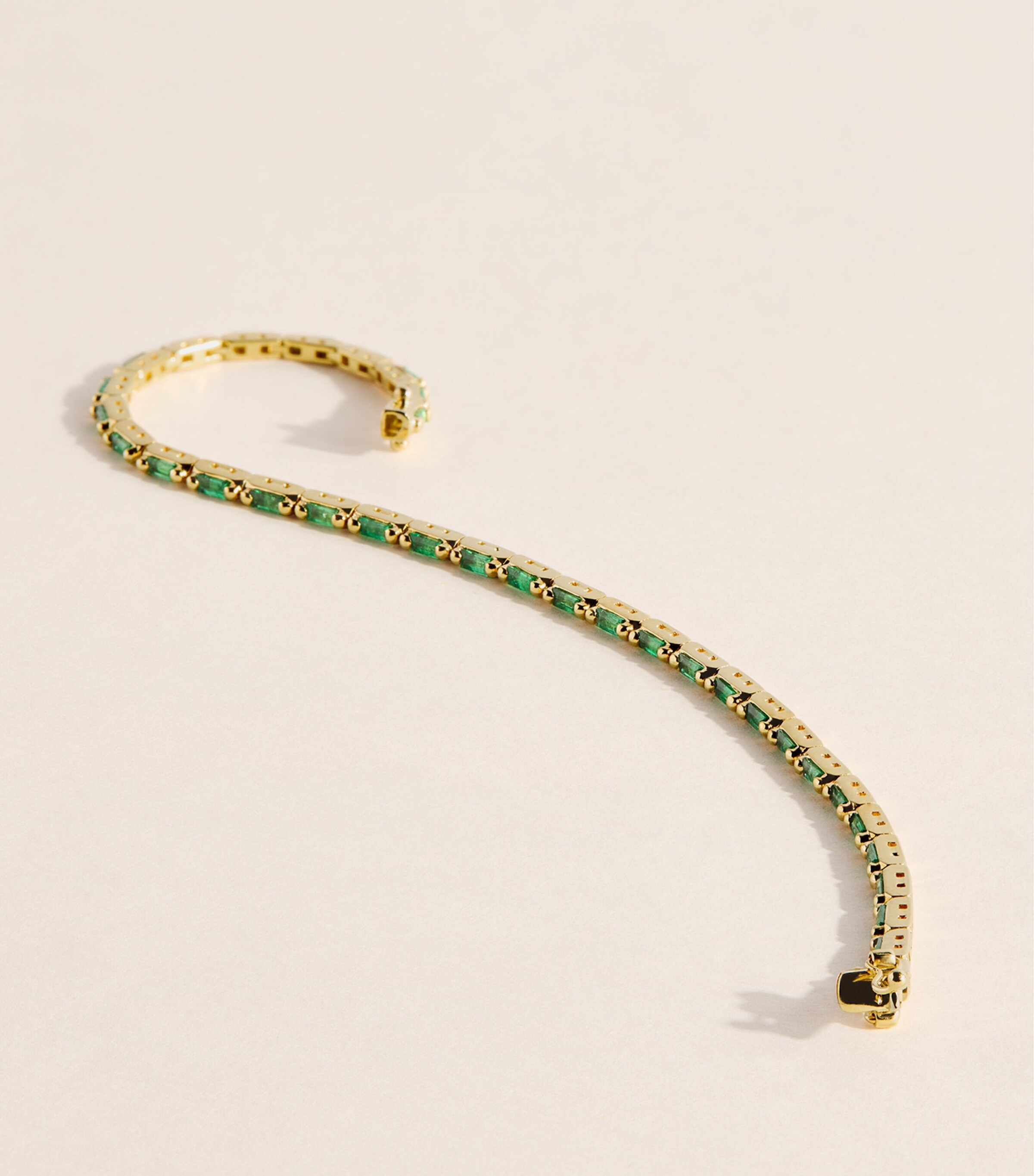 Suzanne Kalan Yellow Gold and Emerald Bold Linear Tennis Bracelet Yg/emer Image 4