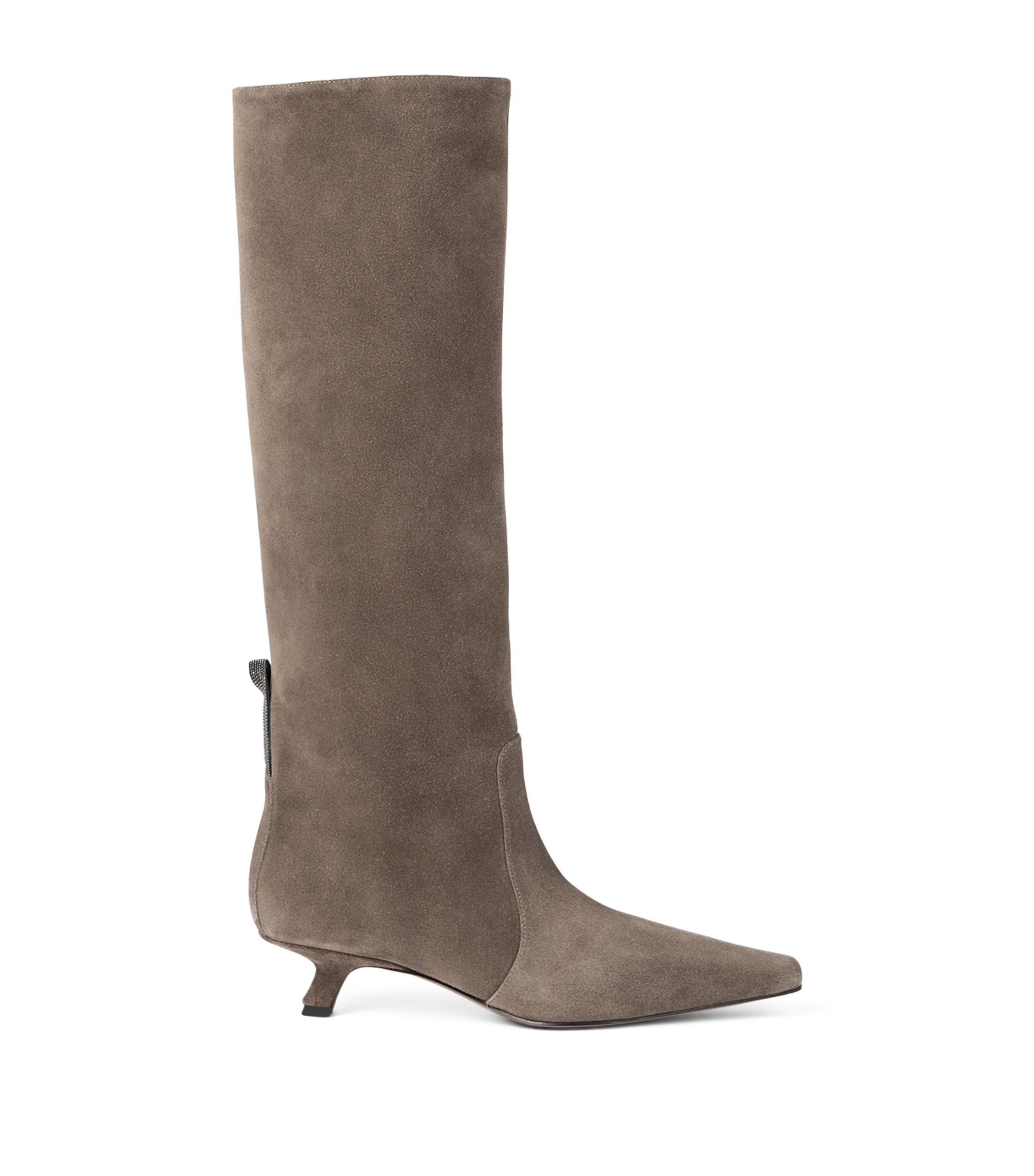 Brunello Cucinelli Suede City Knee-high Boots 35 In Brown